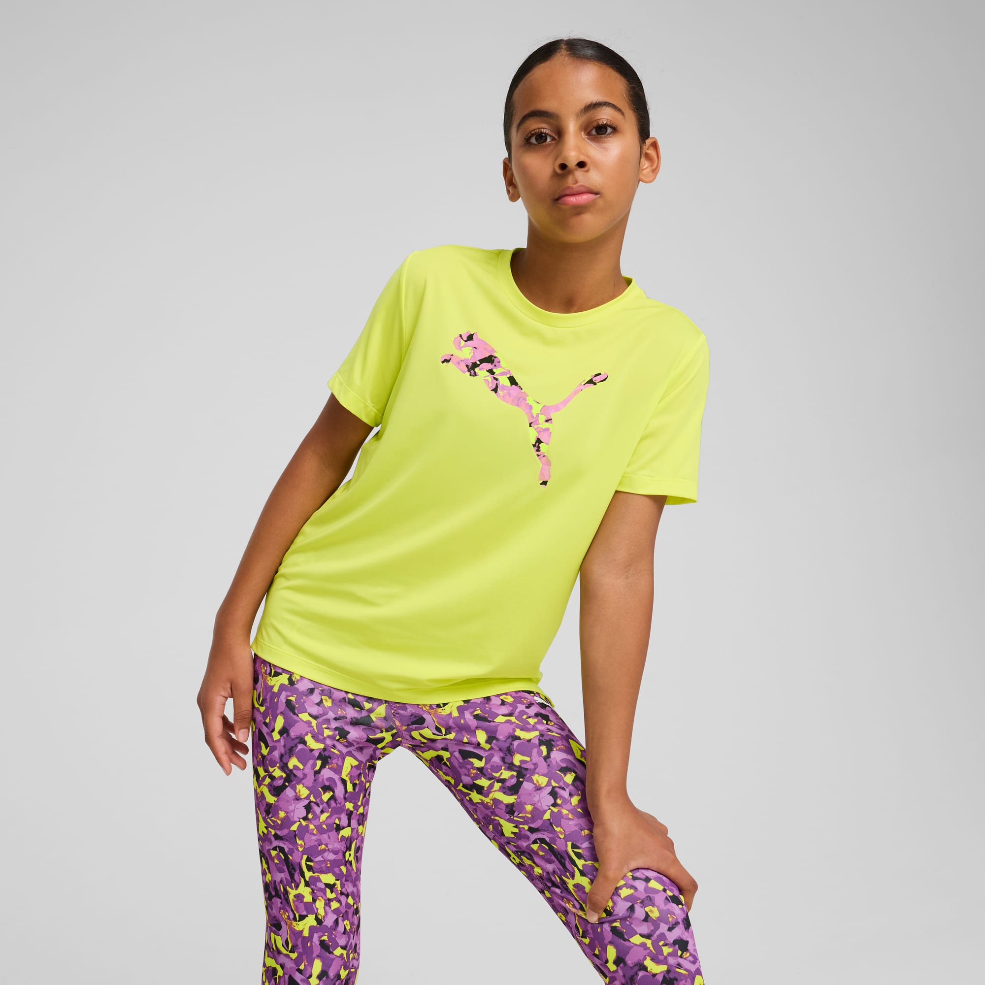 T-shirt grafica con logo Train All Day Essentials Cat per ragazzi, Lemon Sherbert, large