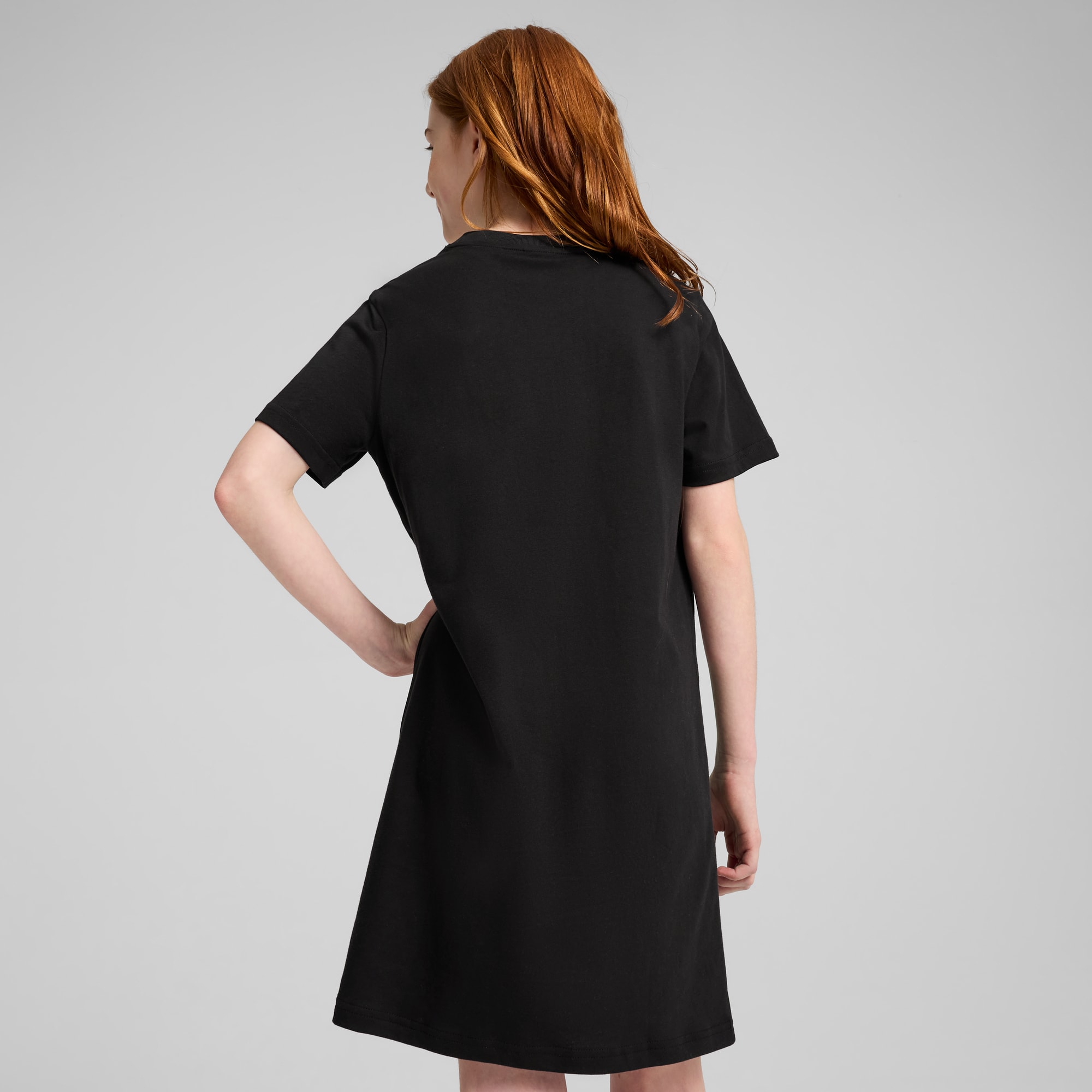 Essentials Small No. 1 Logo Short Sleeve Dress Youth, PUMA Black, large