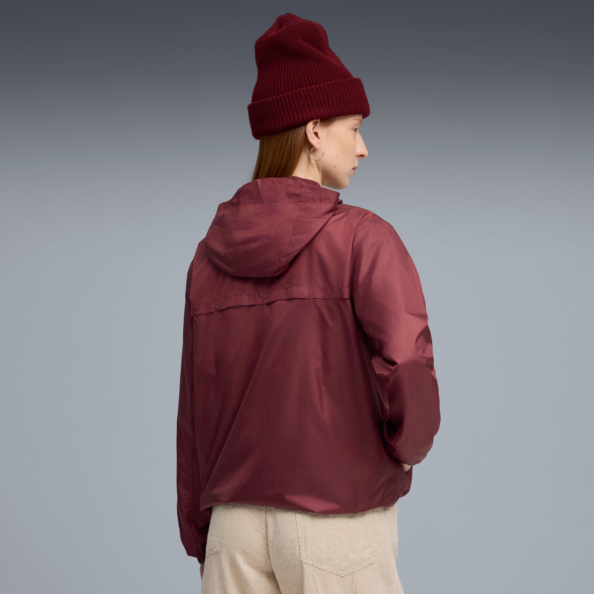 Essentials Regular Windbreaker Women, Ruby Shimmer, large