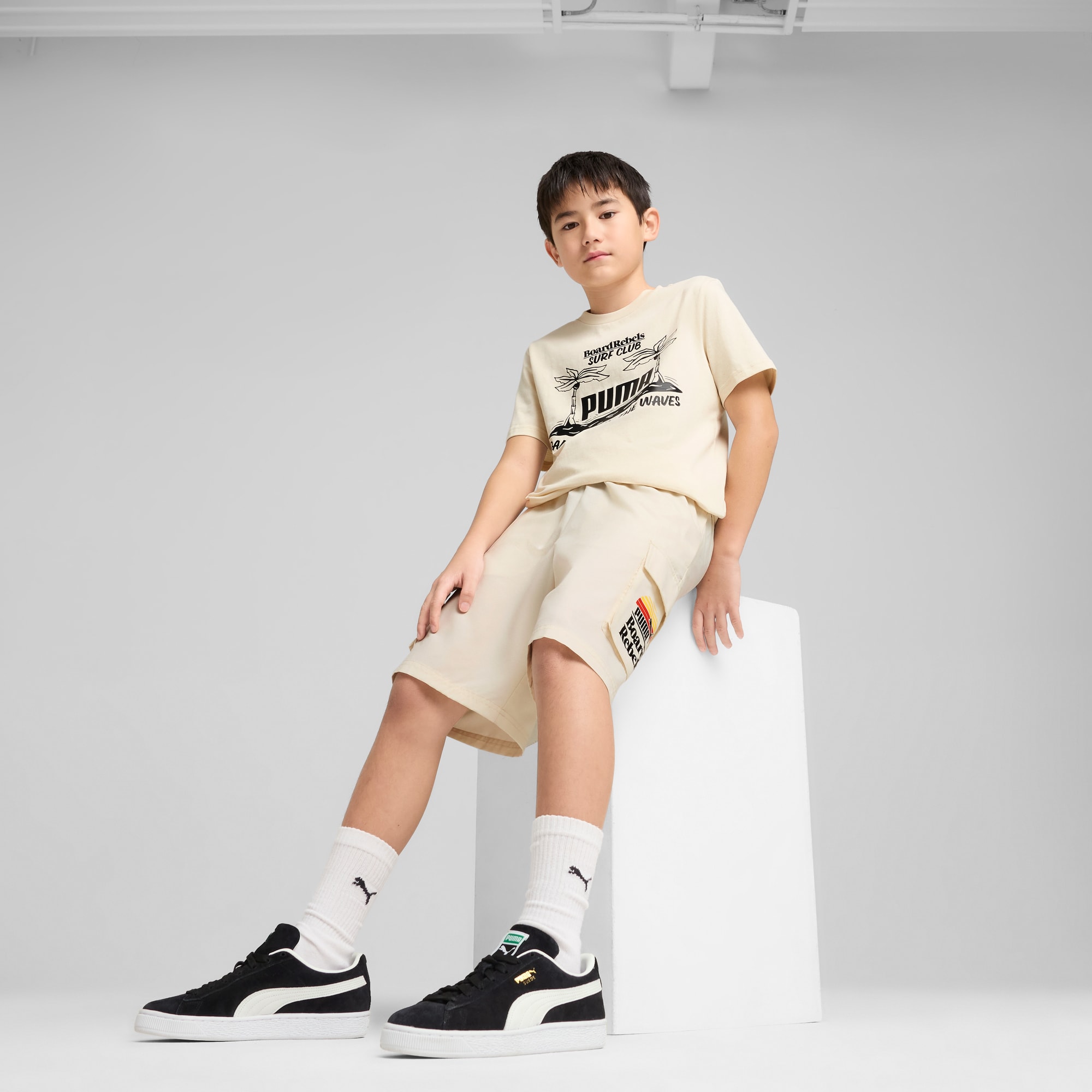 Mid 90s Cargo Chino Shorts Youth | Alpine Snow | PUMA Shop