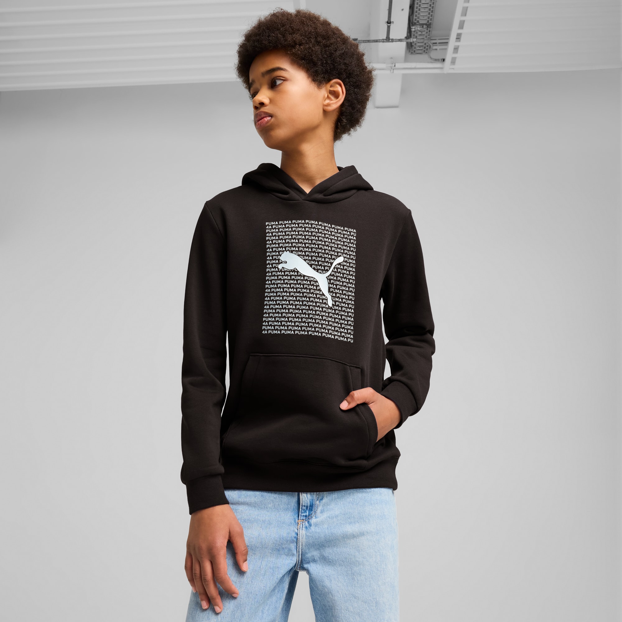 Essentials Logo Lab Hoodie Youth, PUMA Black, large