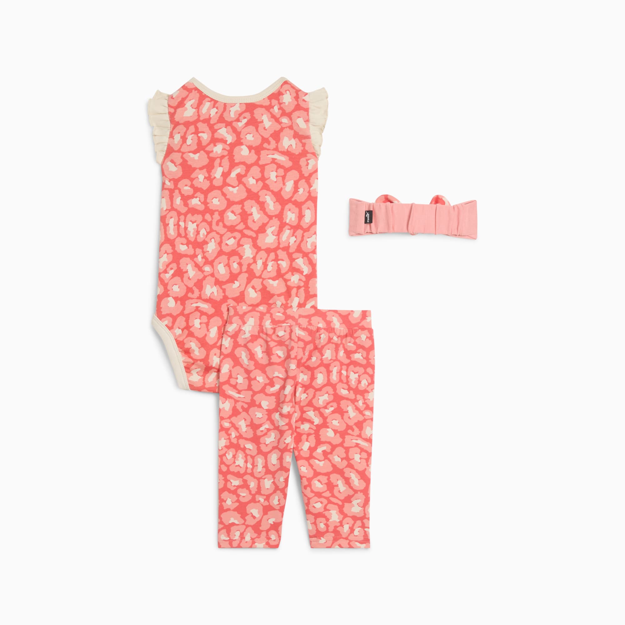 Completo da tre pezzi con fantasia animalier Minicats Essentials per bimbi ai primi passi, Peach Frost, large