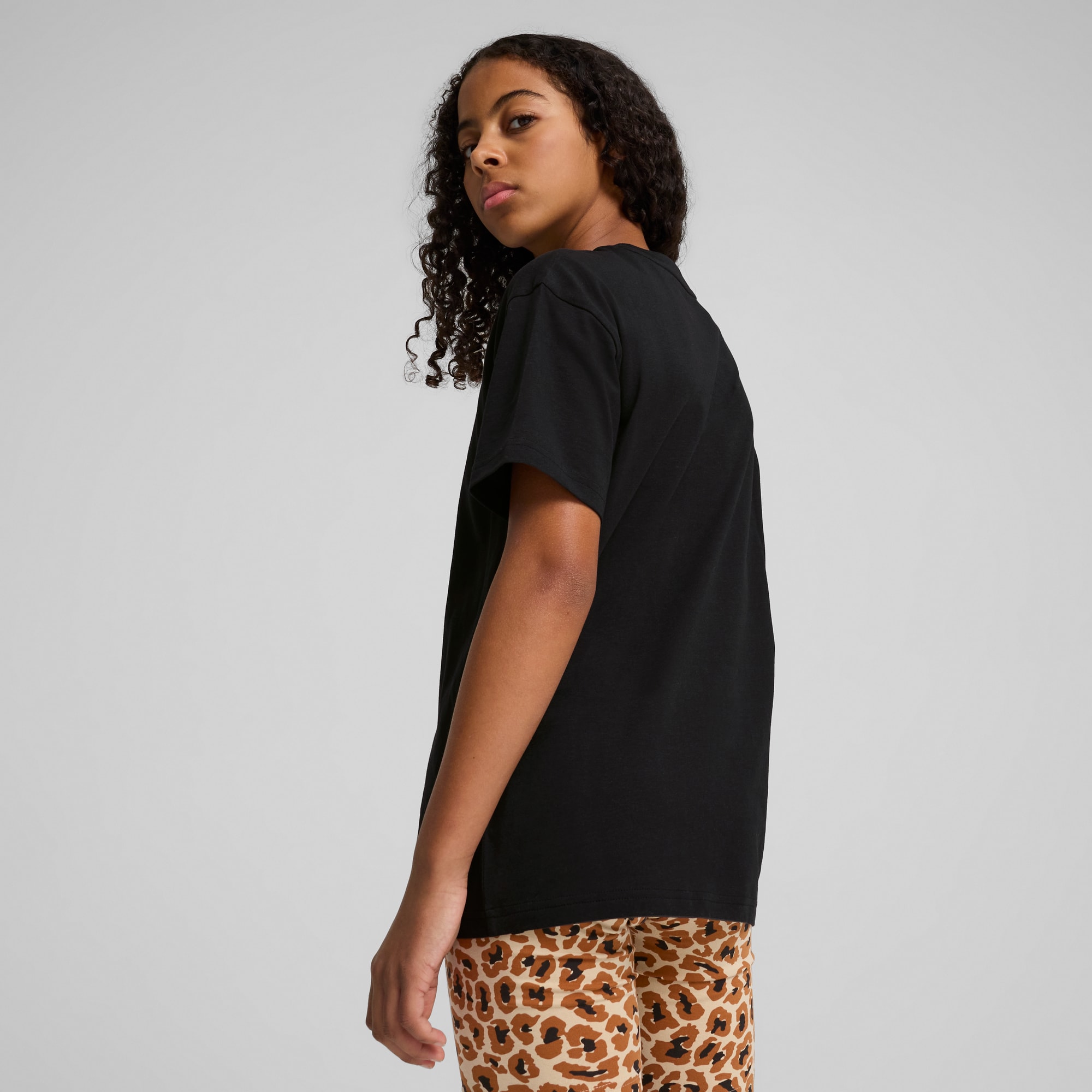 T-shirt Essentials con logo animalier per ragazzi, PUMA Black, large