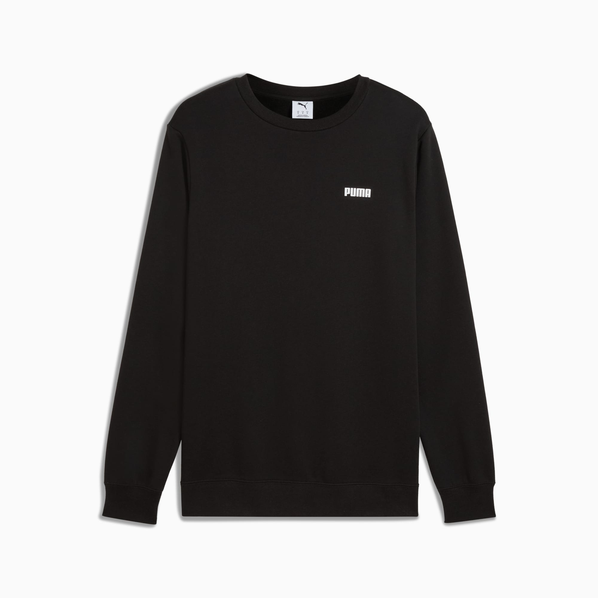 Essentials Small Logo Crew Sweatshirt Men, PUMA Black, large