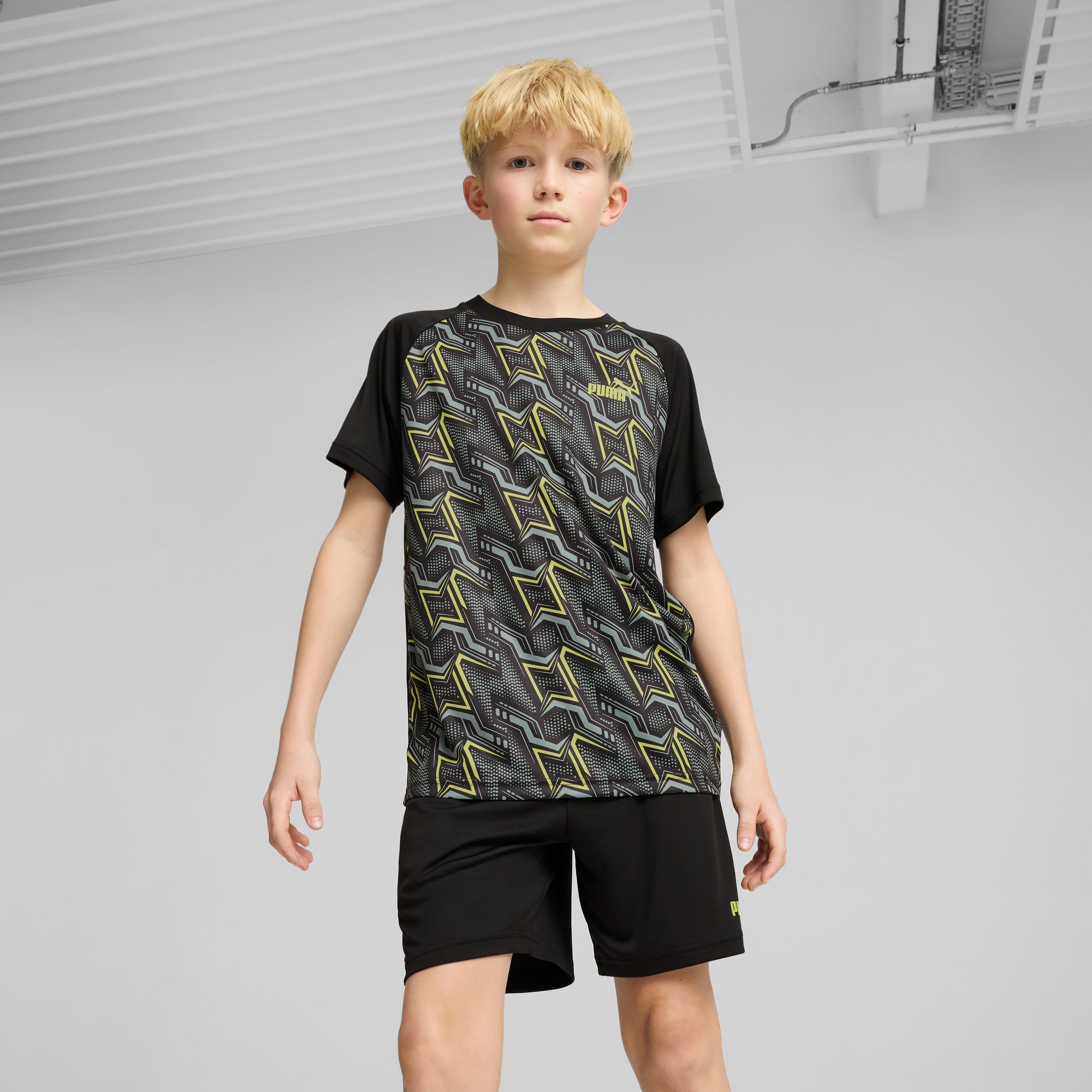 PUMA公式】ボーイズ TAD ESS ポリ AOP Tシャツ & ショーツ 上下