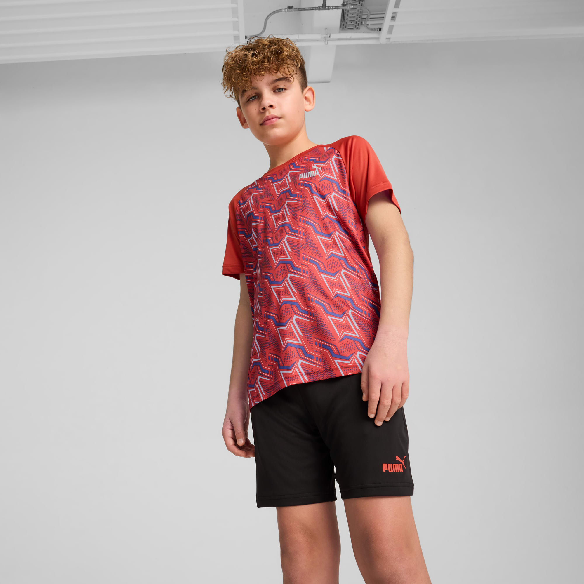 PUMA公式】ボーイズ TAD ESS ポリ AOP Tシャツ & ショーツ 上下