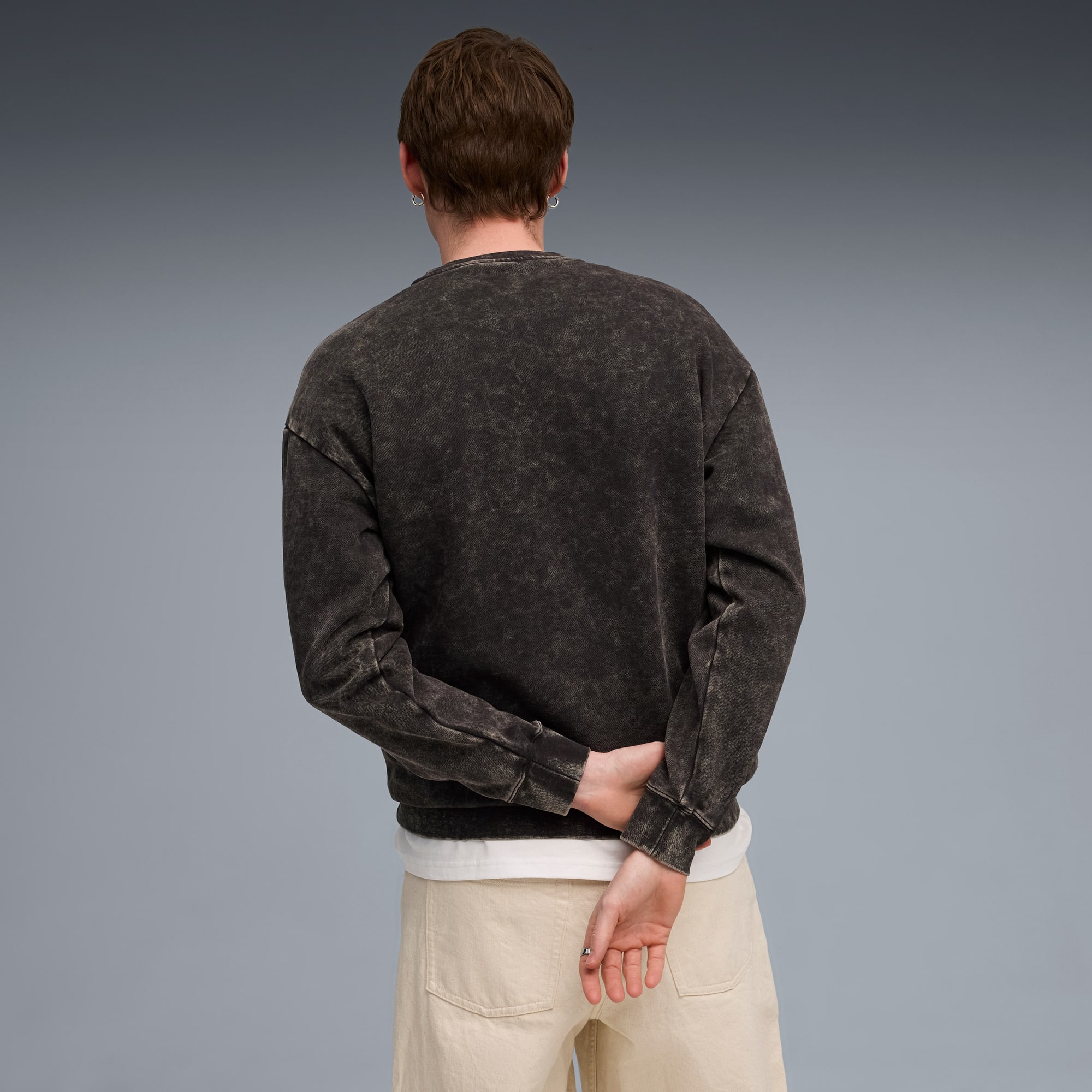 PUMA Elevated Essentials Acid Wash Men's Crew Neck Fleece