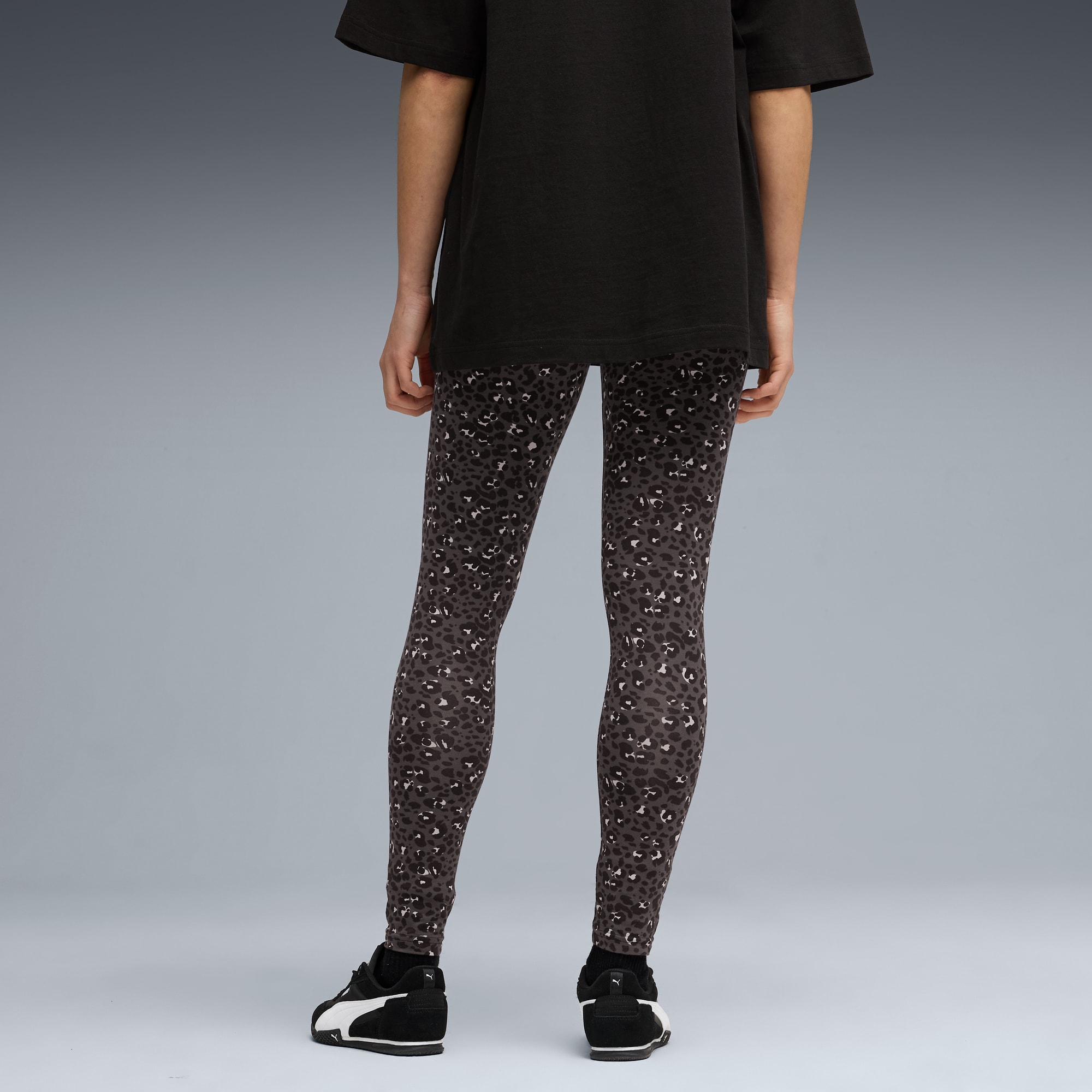 Essentials Animal Print legging voor dames, PUMA Black, large