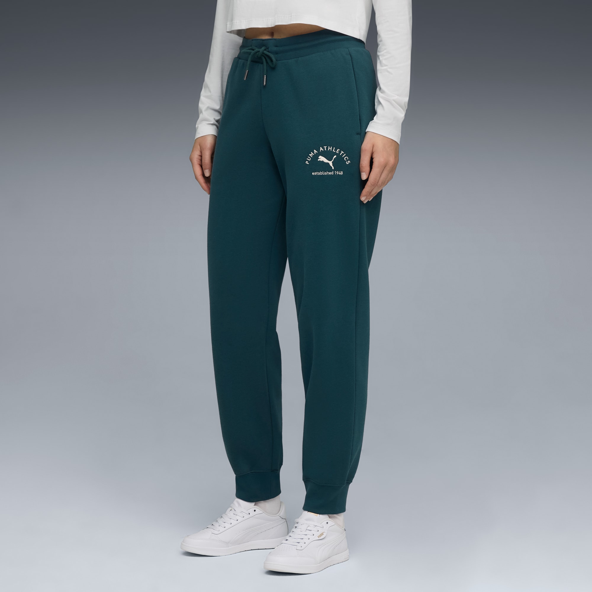 Pantalon de survêtement confort PUMA Class Femme, Green Terrain, large