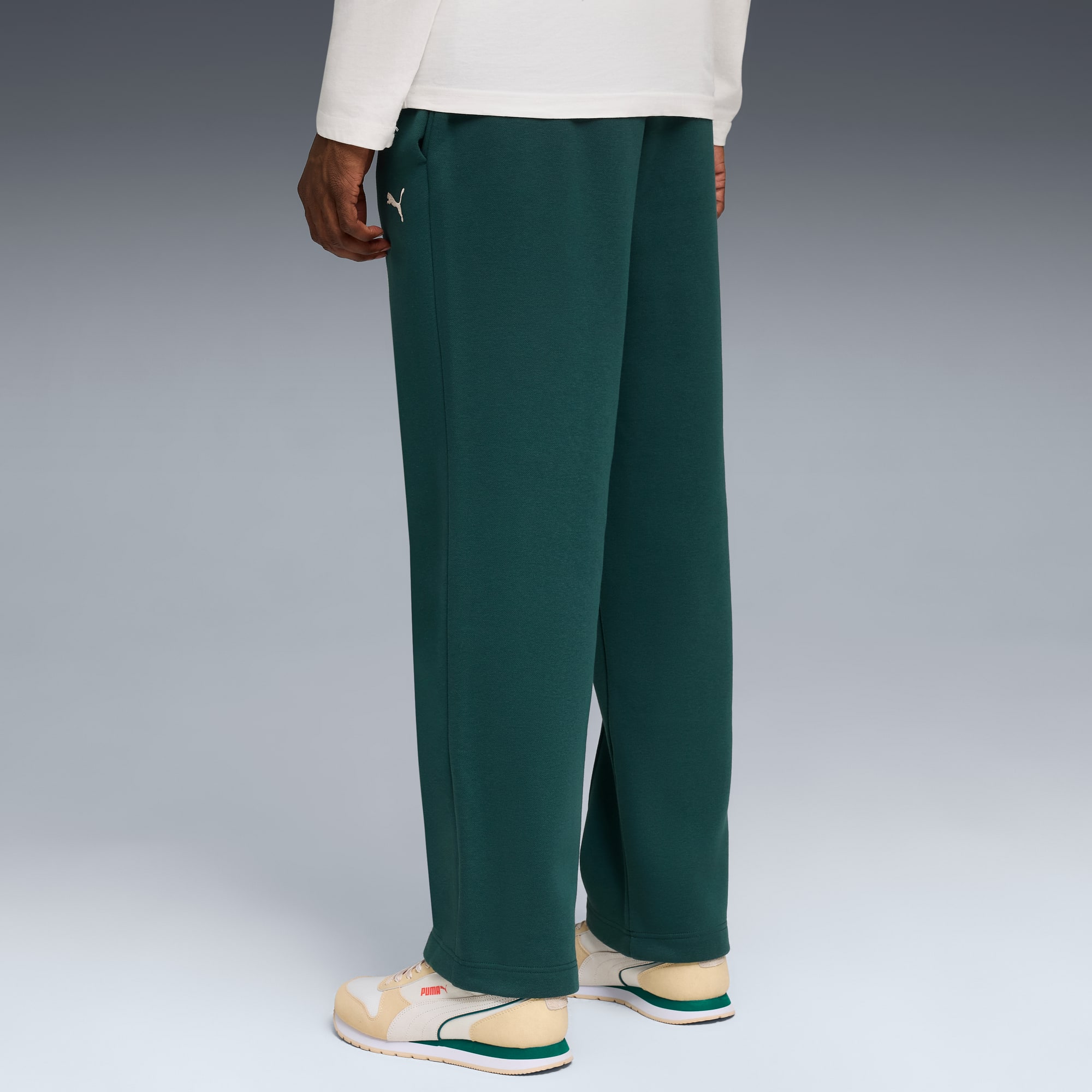 Pantalon de survêtement décontracté à nervures PUMA Class Homme, Green Terrain, large