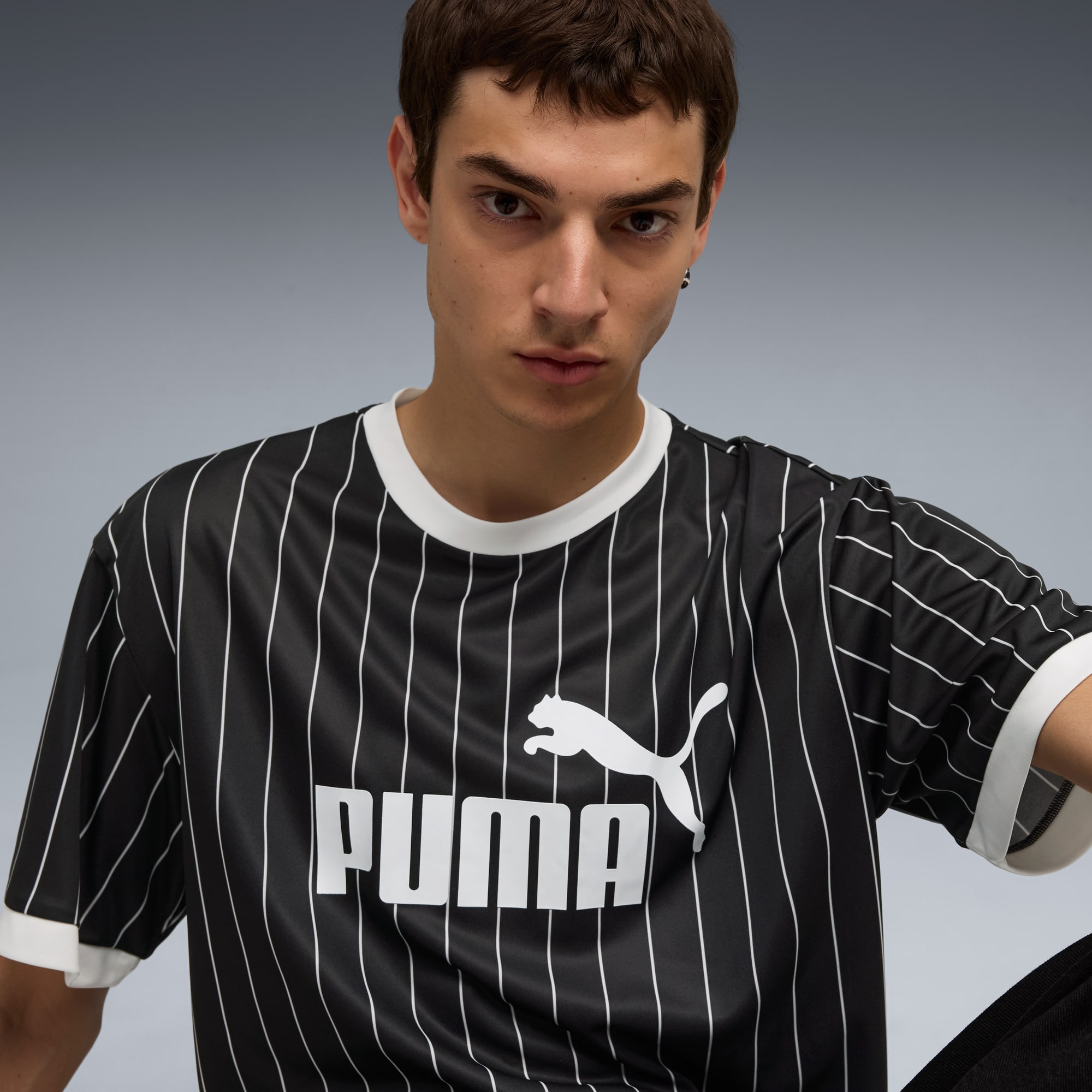 Essentials Striped Jersey Men, PUMA Black, large