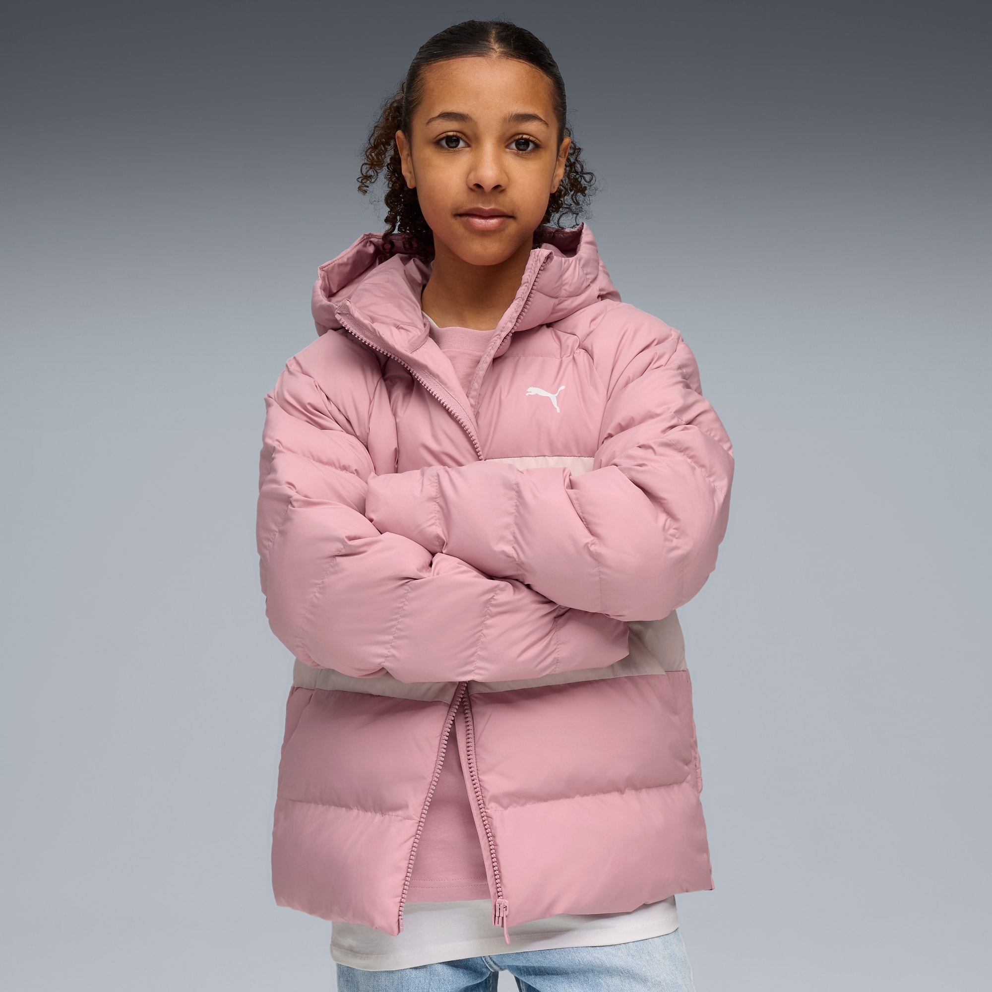 00’s MFG Multi pockets Hooded puffer JKT Synthetic Hooded Puffer Jckt Youth | PUMA