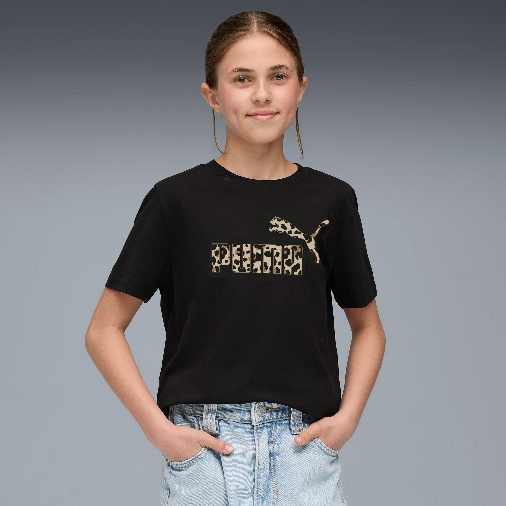 T-shirt à motif animal Essentials Enfant et Adolescent, PUMA Black, large