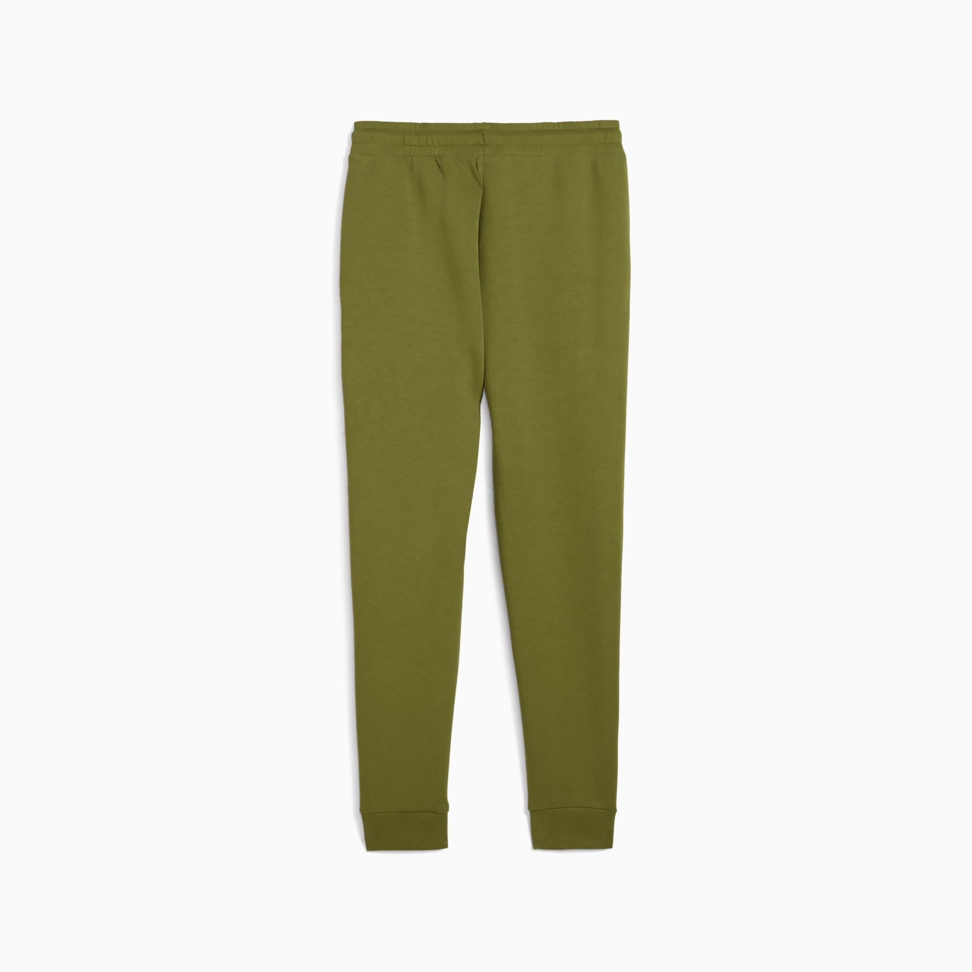 Olive PUMA tracksuit bottoms for adults with an elasticated waistband and cuffed ankles.