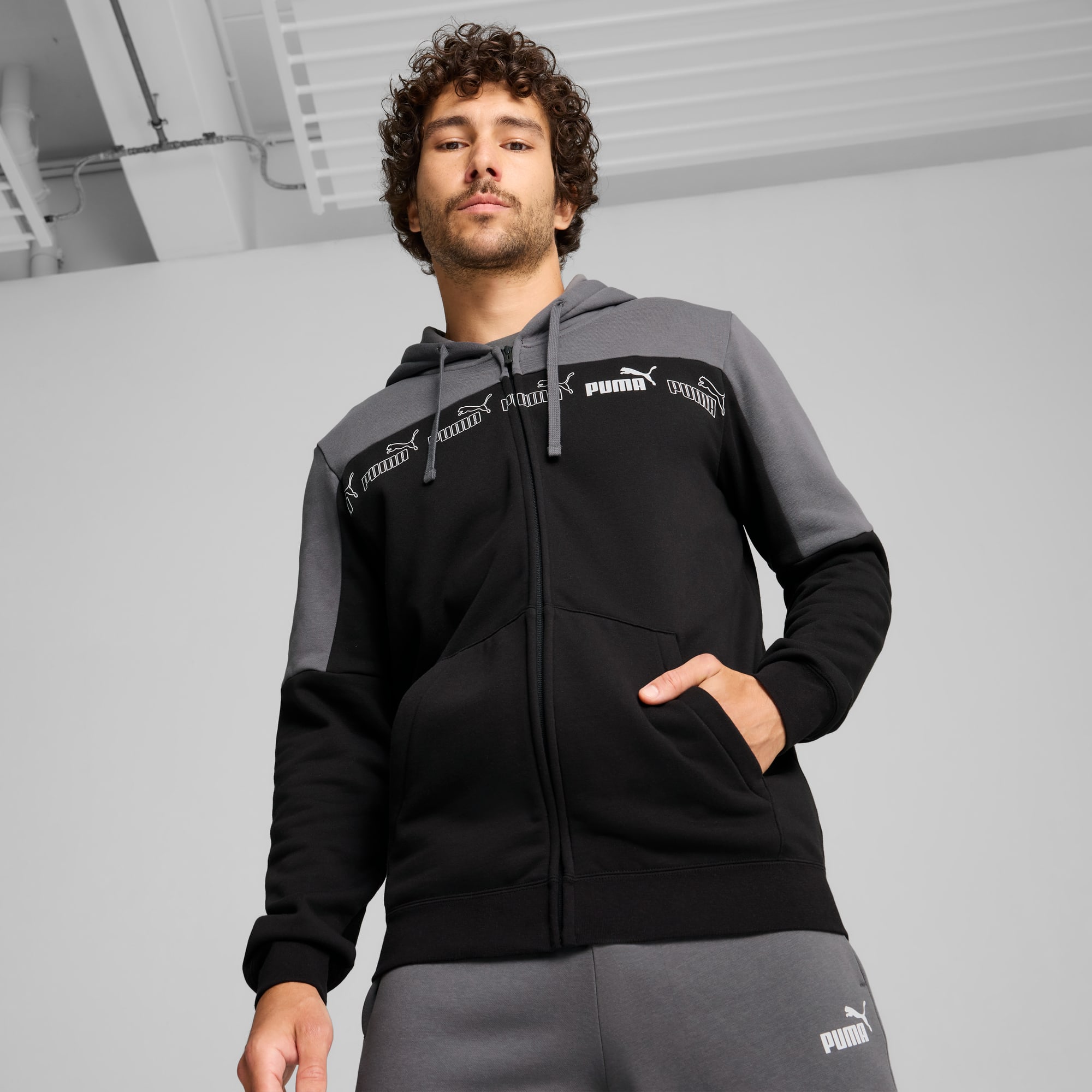 Around The Block Full-Zip Hoodie Men, Cool Dark Gray, large