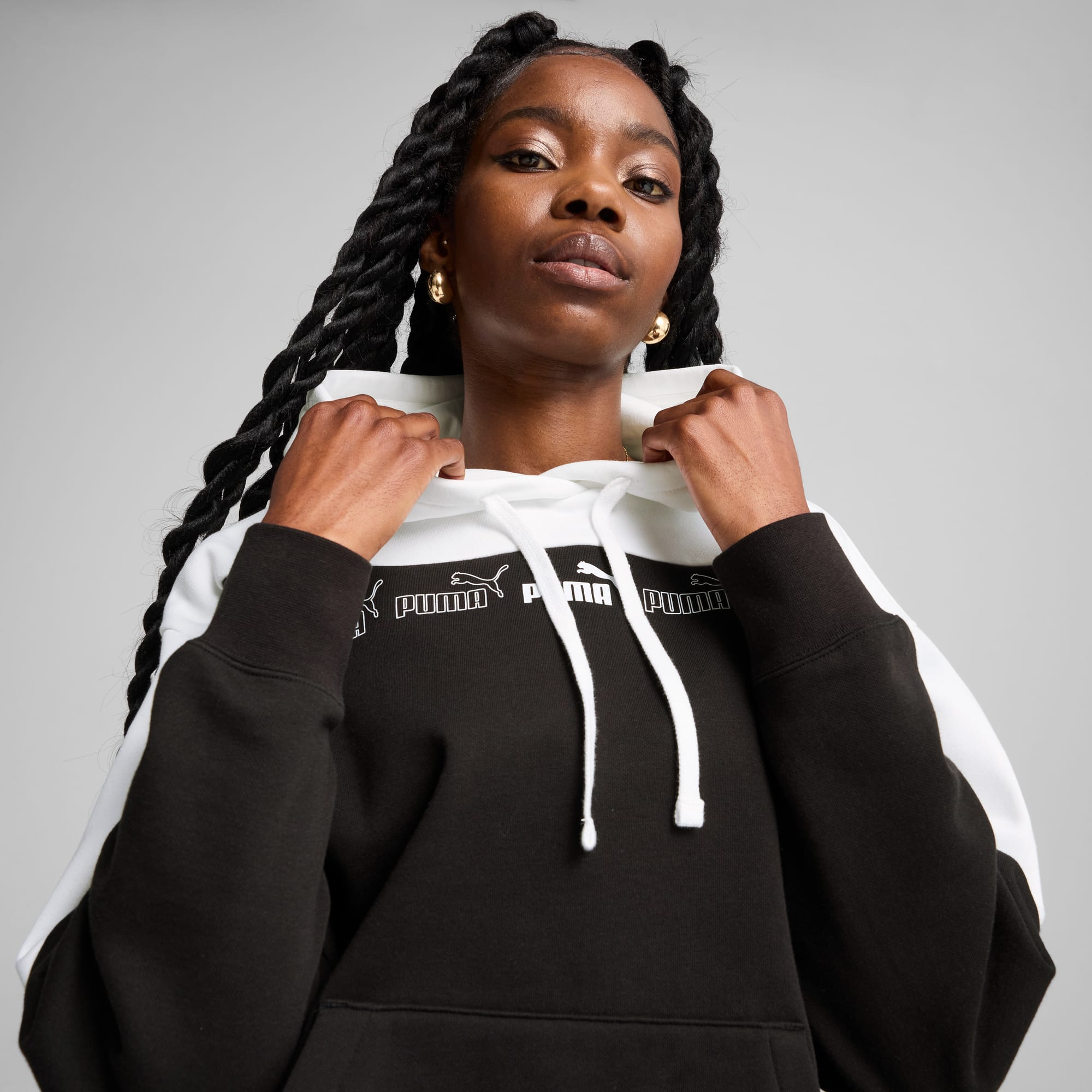 Around The Block Hoodie Women, PUMA Black, large