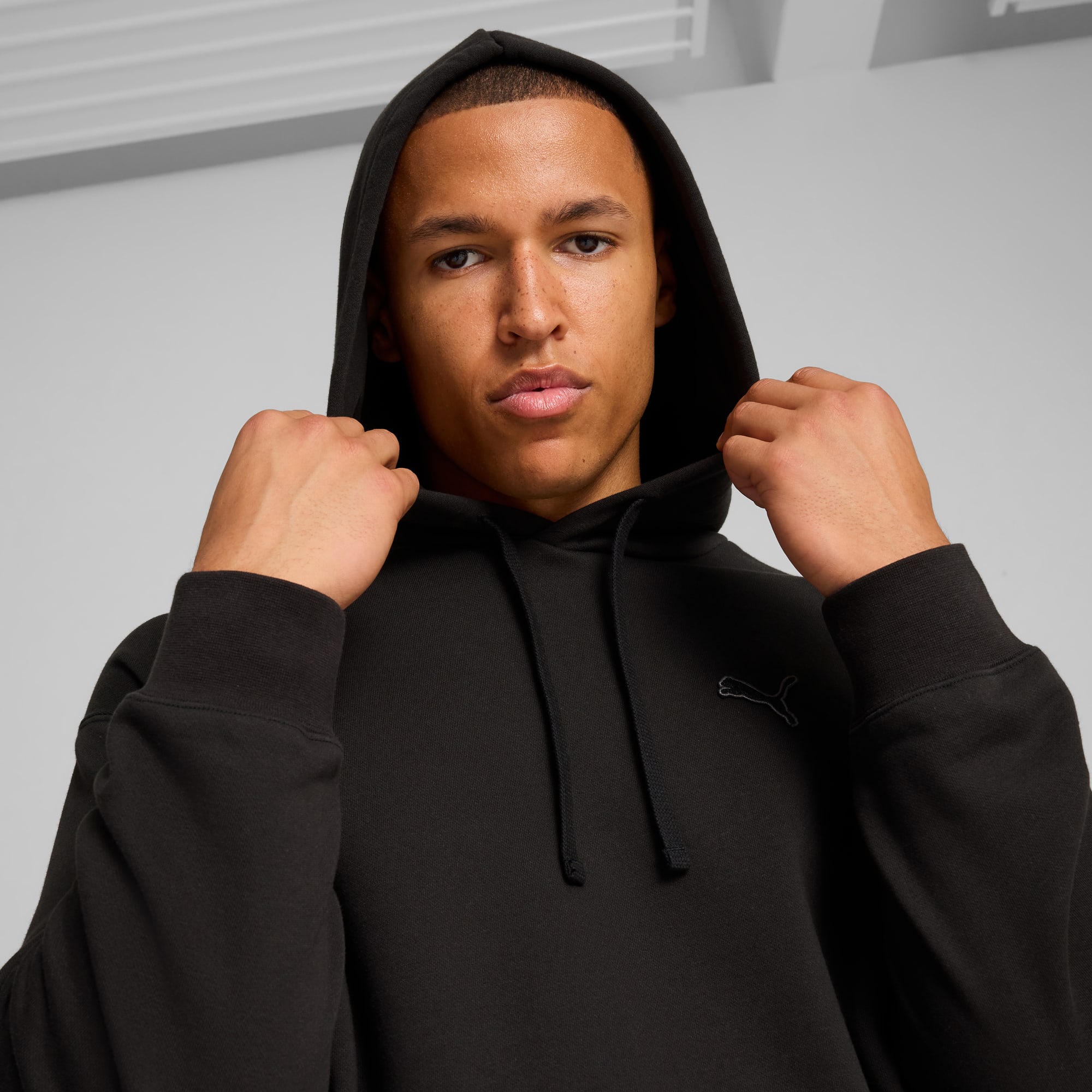 Essentials Elevated Hoodie Unisex, PUMA Black, large