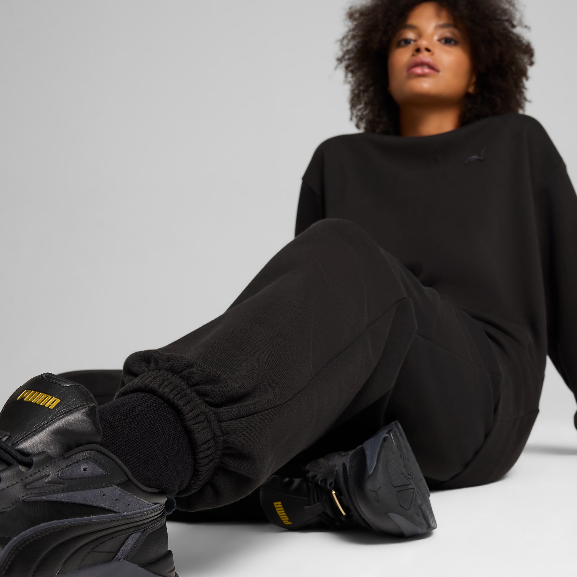 Essentials Elevated Sweatpants Unisex, PUMA Black, large