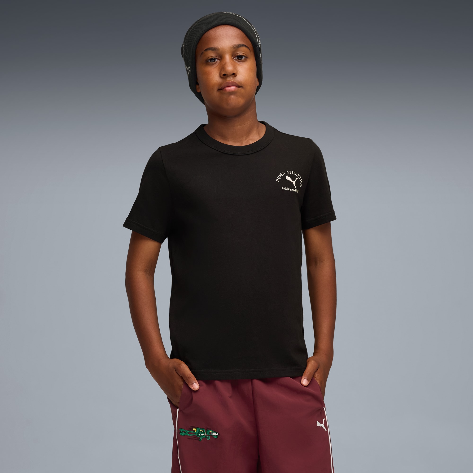 PUMA Class T-shirt met print voor jongeren, PUMA Black, large
