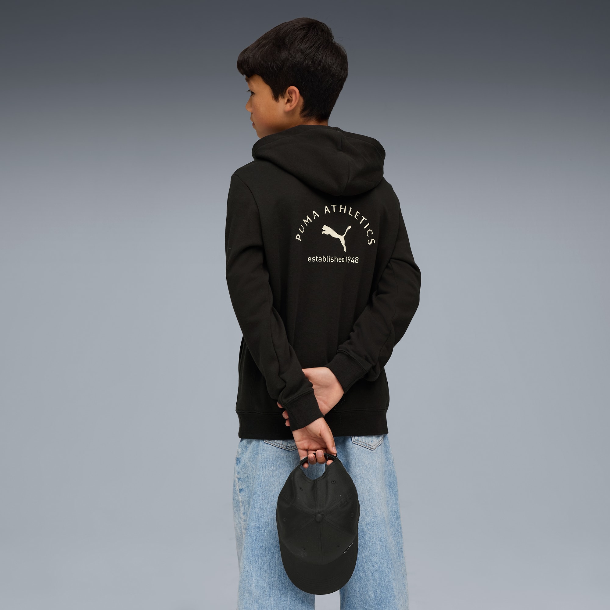PUMA Class Graphic Hoodie Youth, PUMA Black, large