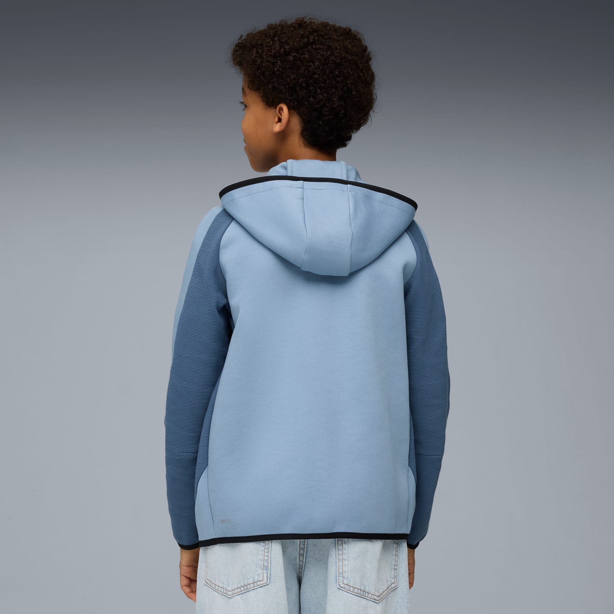 Evostripe Full-Zip Hoodie Youth, Cool Blue, large
