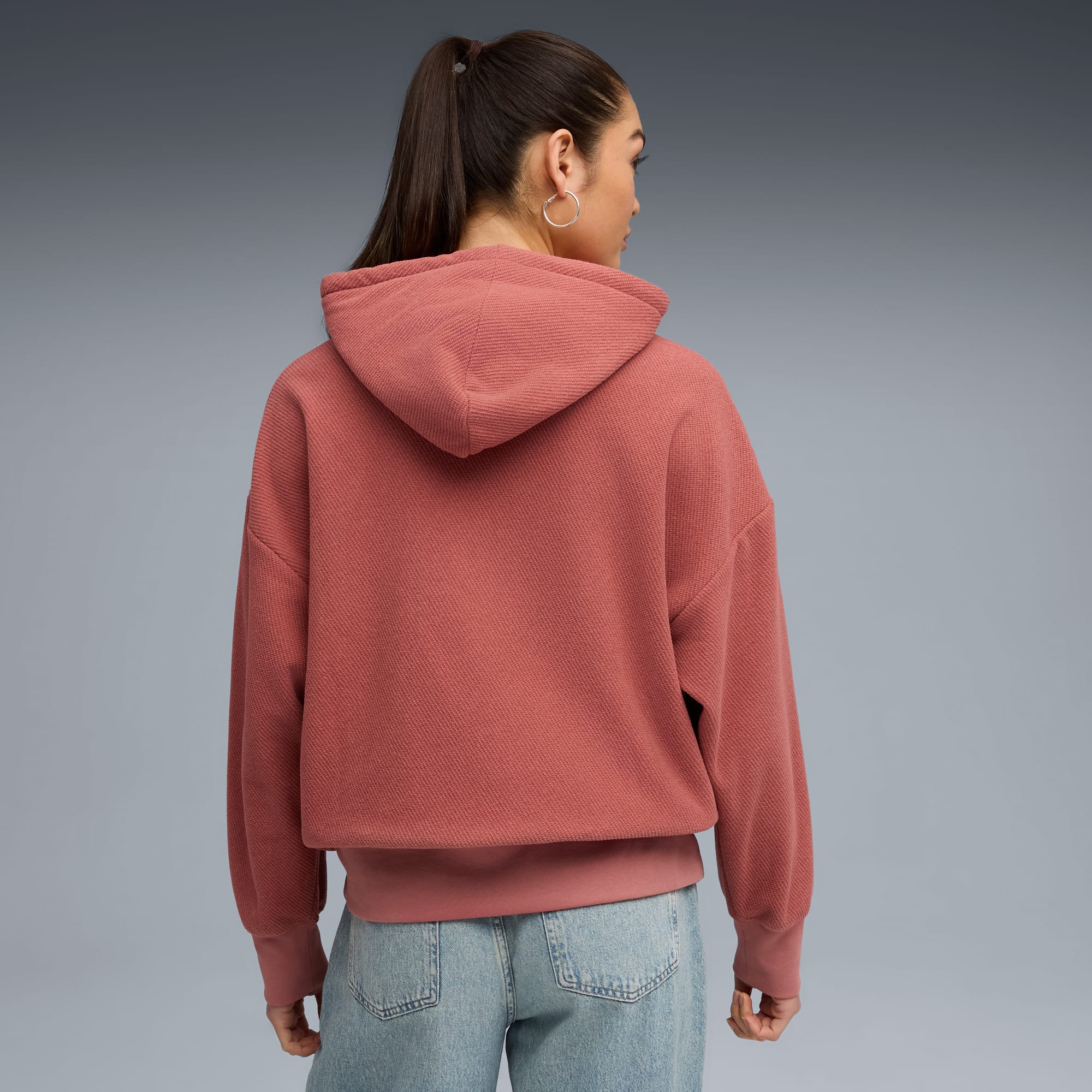 HER Oversized Winterized Hoodie Damen, Exotic Red, large
