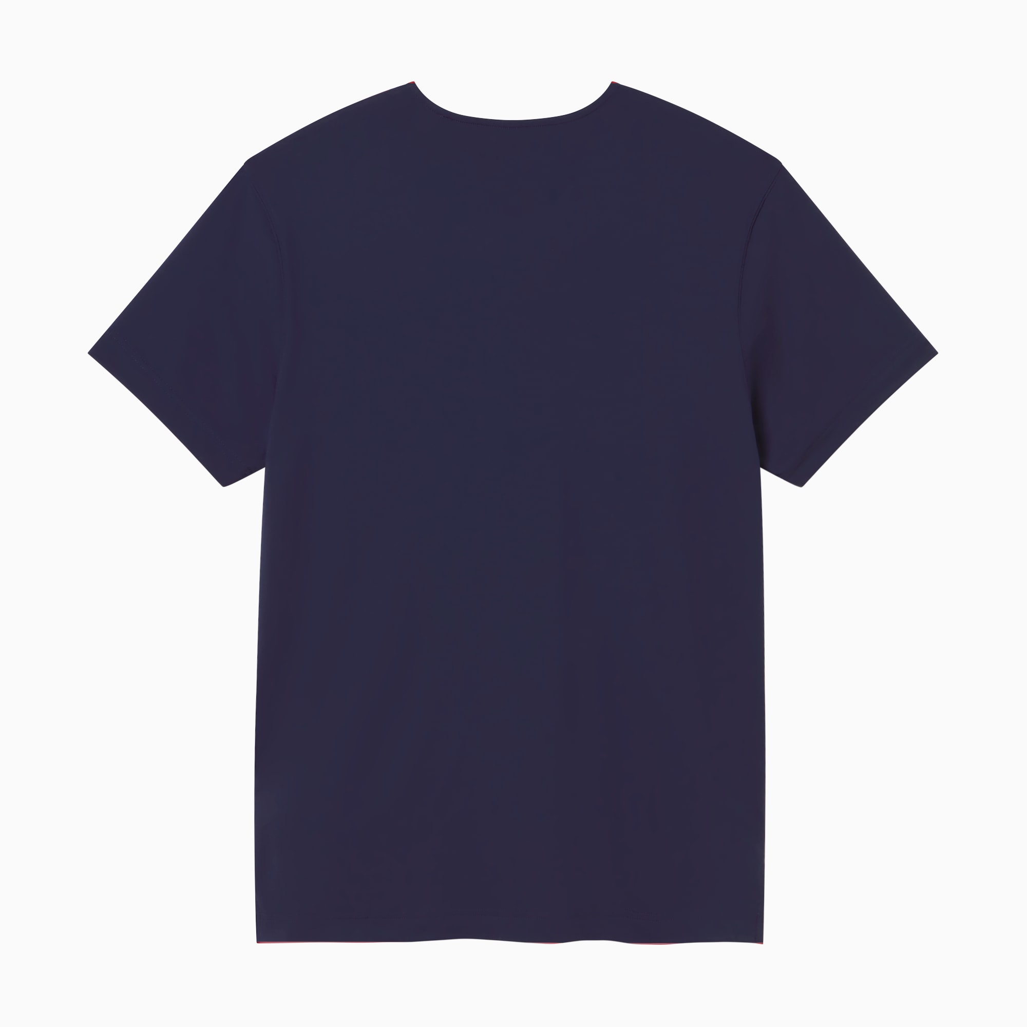 Marineblauw PUMA T-shirt voor volwassenen, met korte mouwen en ronde halslijn.