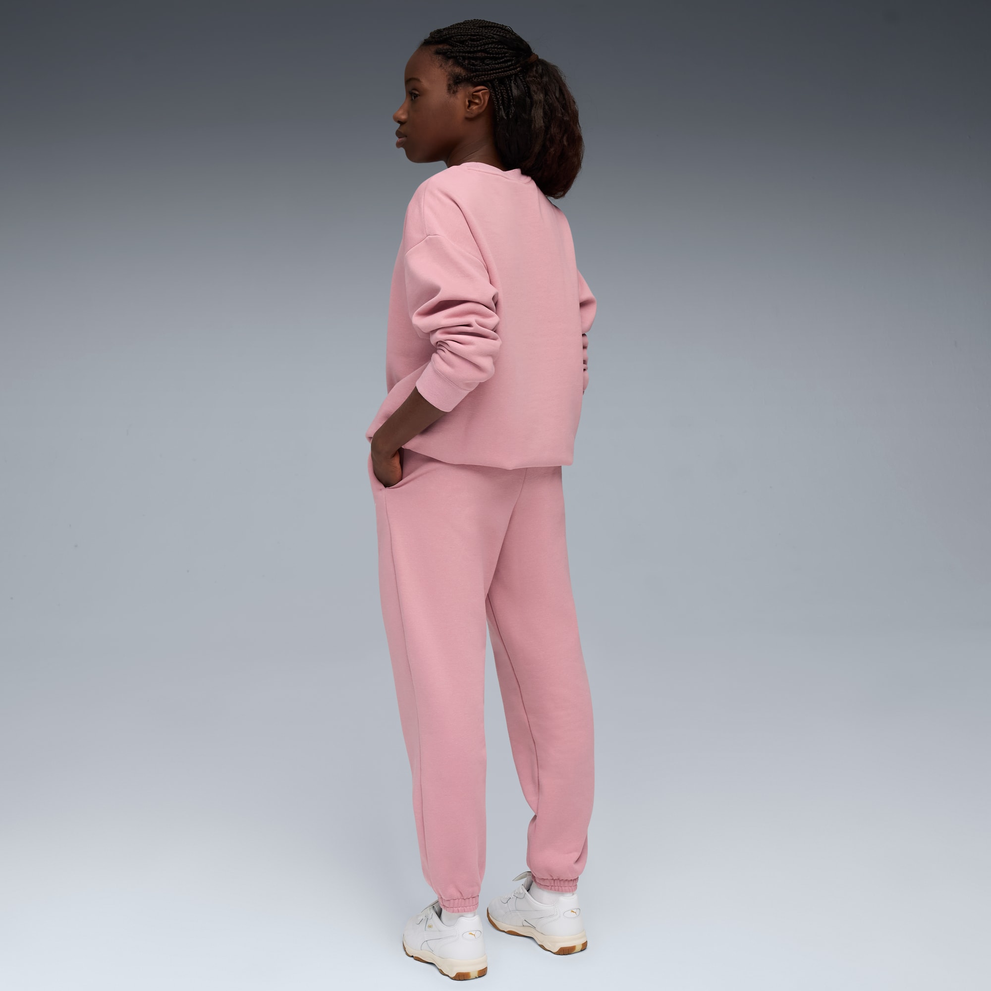 Loungewear oversized joggingpak voor jongeren, Poised Pink, large