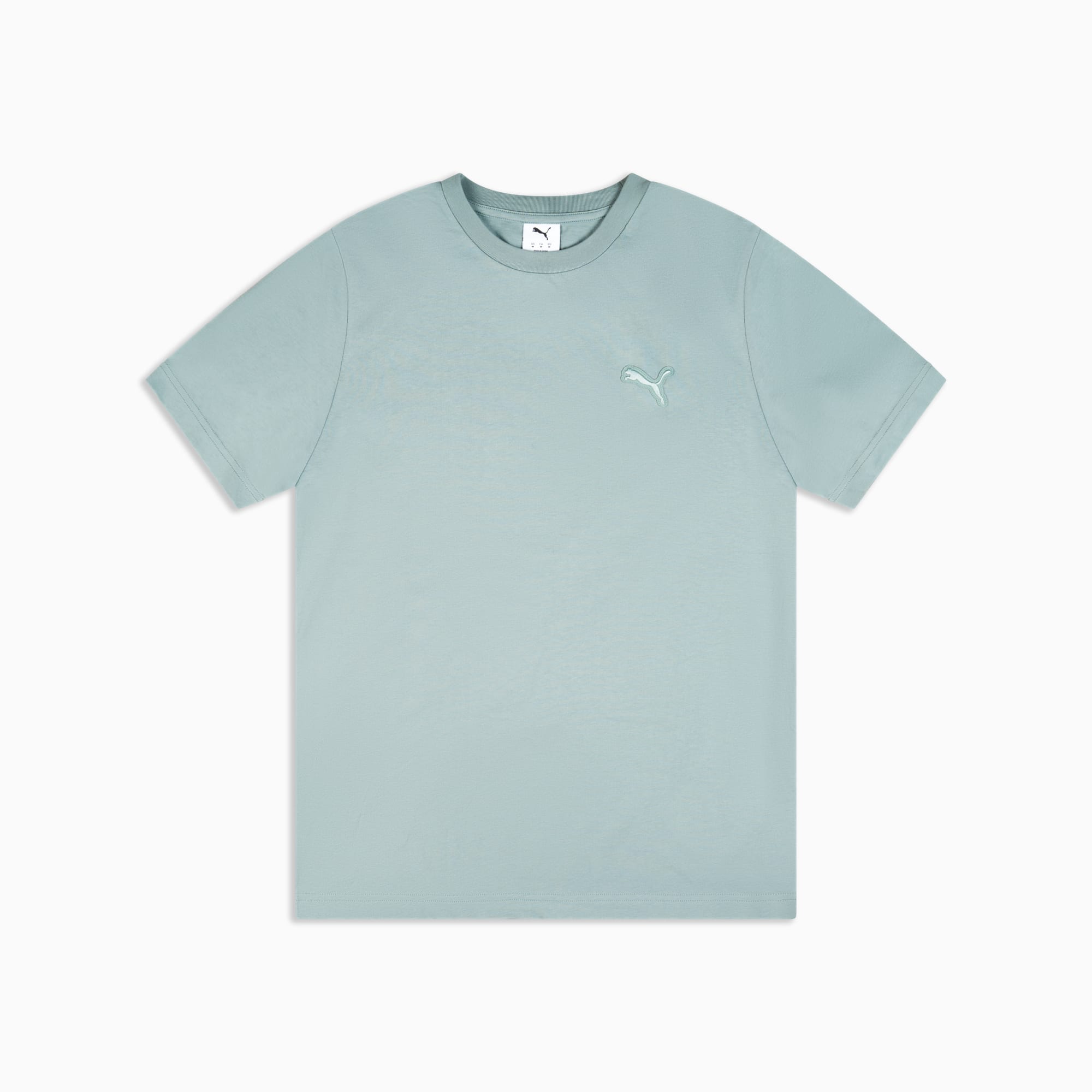 Wardrobe Essentials PUMA Logo Tee Men, Green Moon, large-SEA
