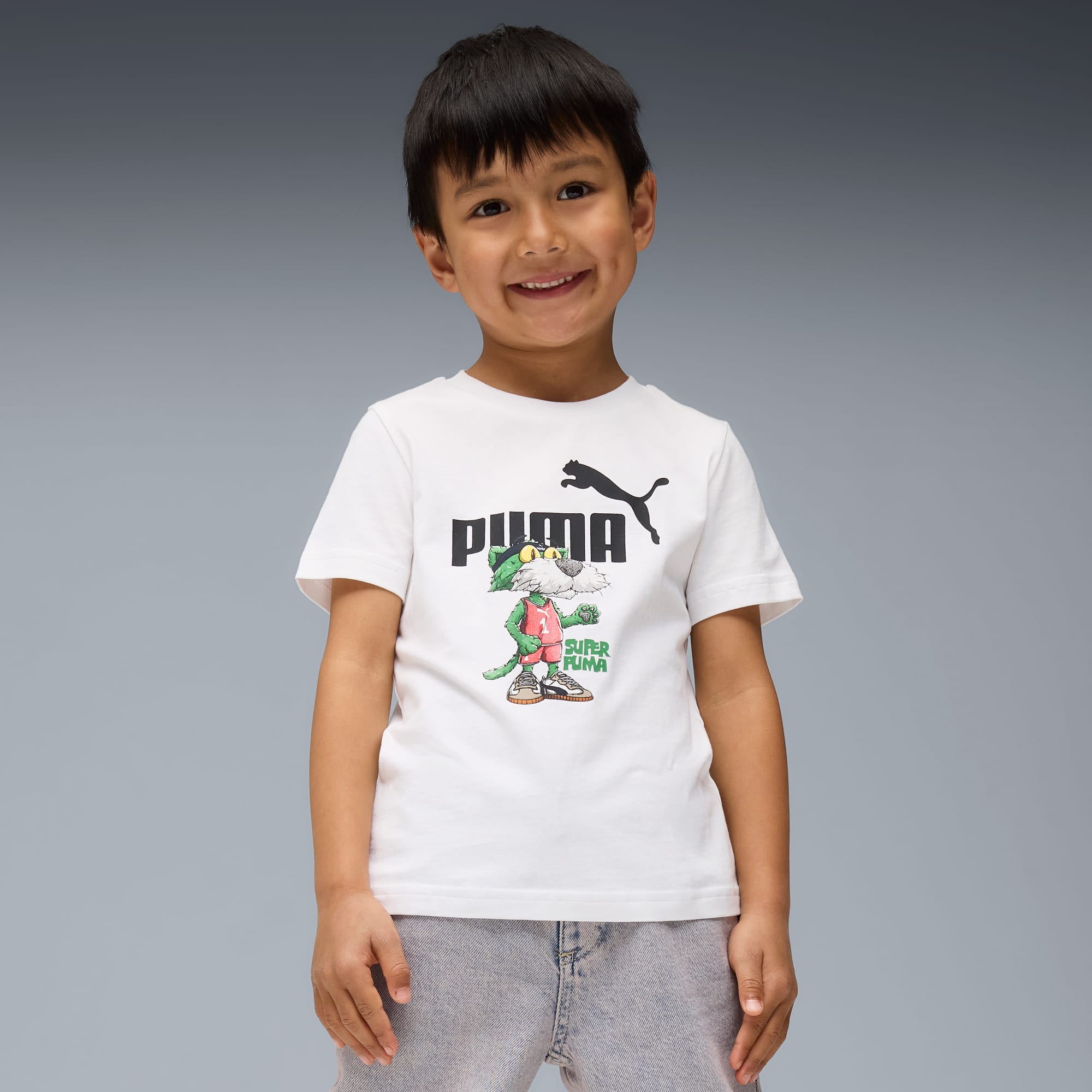 Super PUMA Graphic T-Shirt Kinder, PUMA White, large