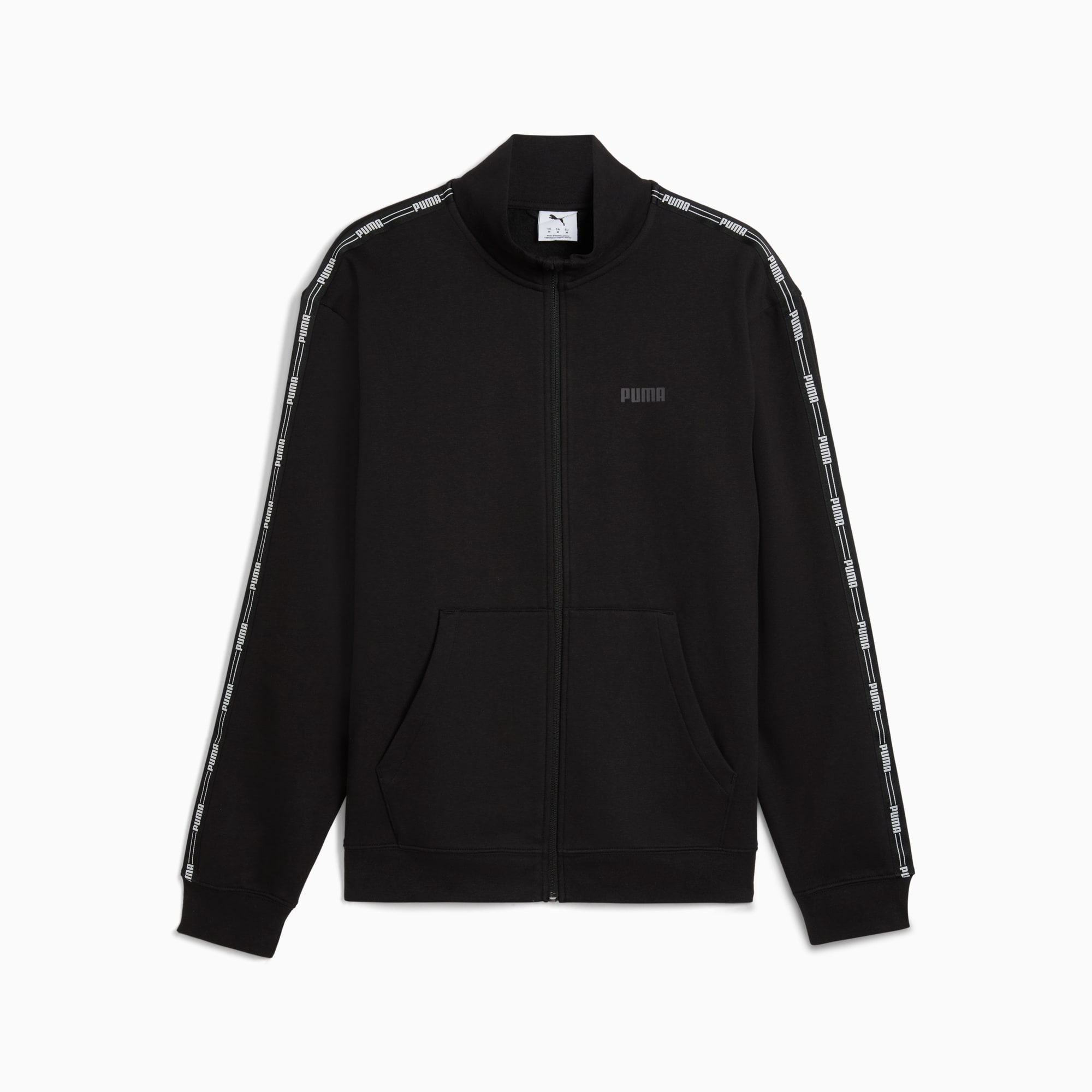 Felpa da uomo con zip intera e nastro, PUMA Black, large