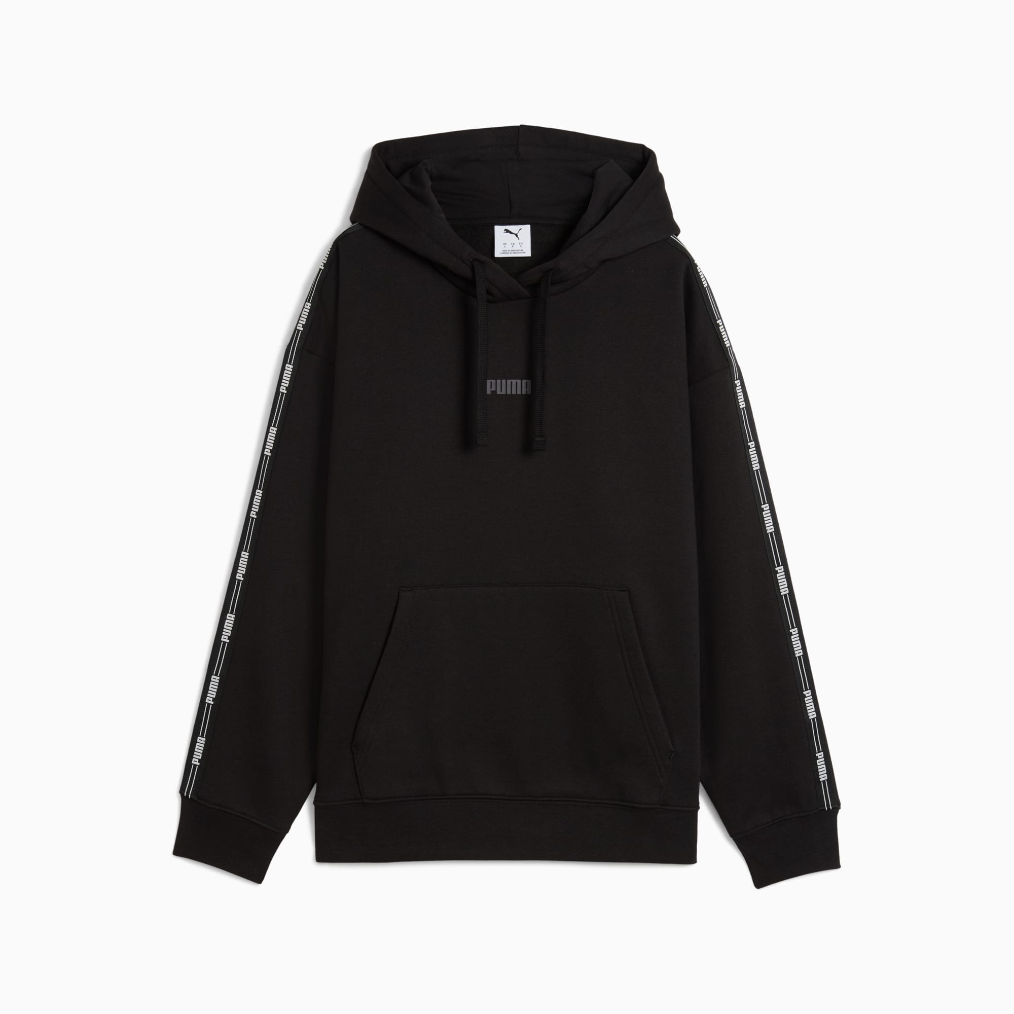 Tape Fleece Hoodie Women, PUMA Black, large