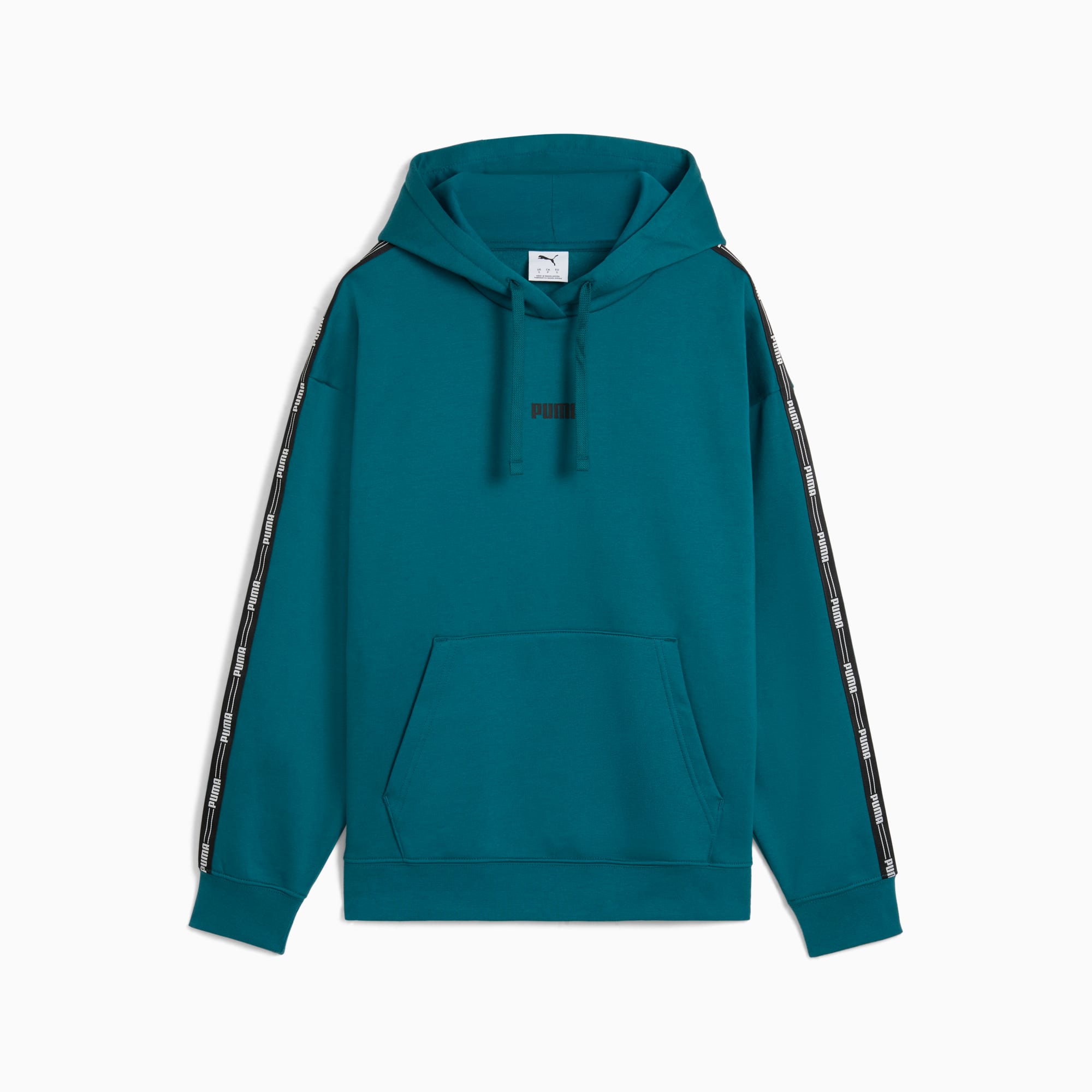 Tape Fleece Hoodie Women, Cold Green, large