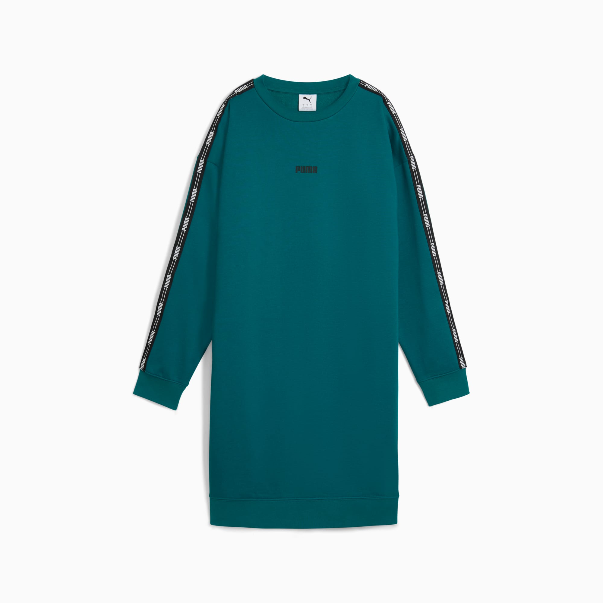Tape Fleece Dress Women, Cold Green, large