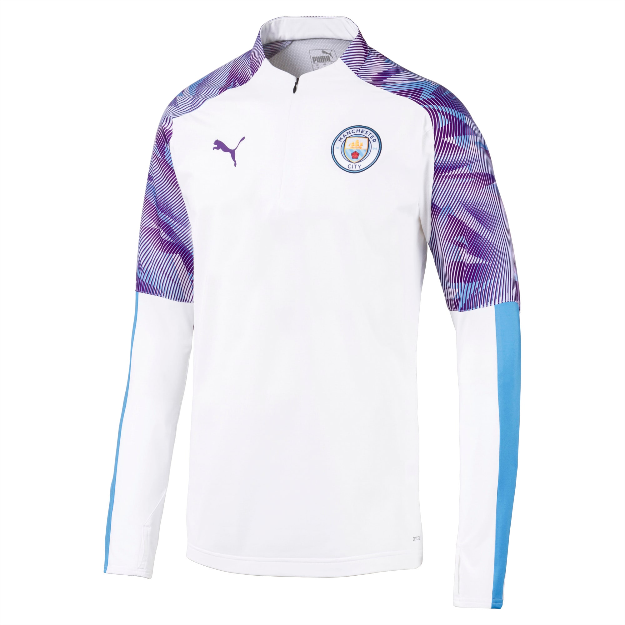 Manchester City Fc Quarter Zip Men S Top Puma White Team Light Blue Puma Manchester City Puma