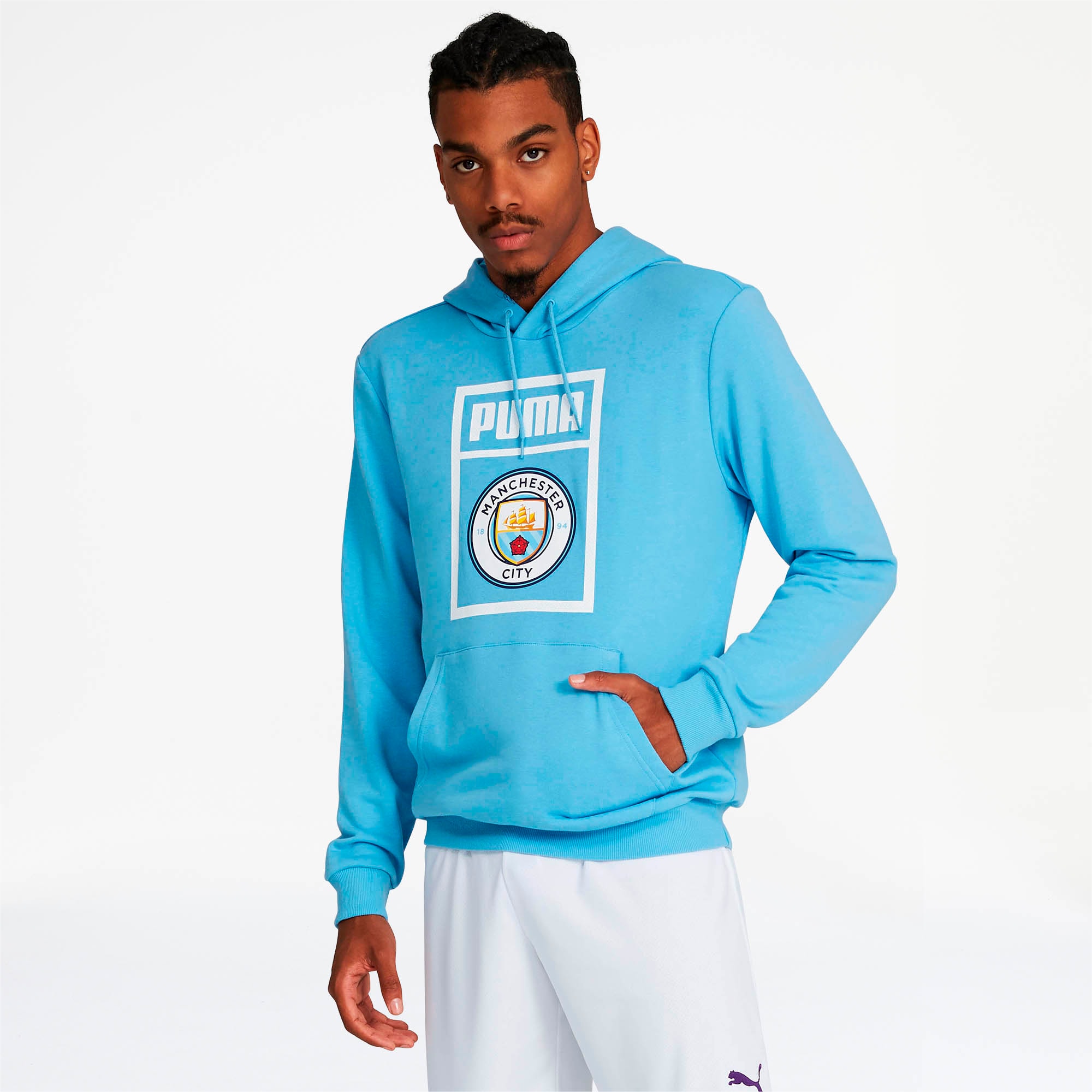 puma light blue hoodie