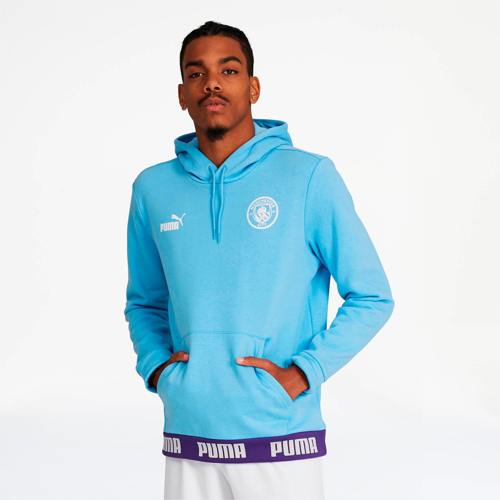 light blue puma hoodie