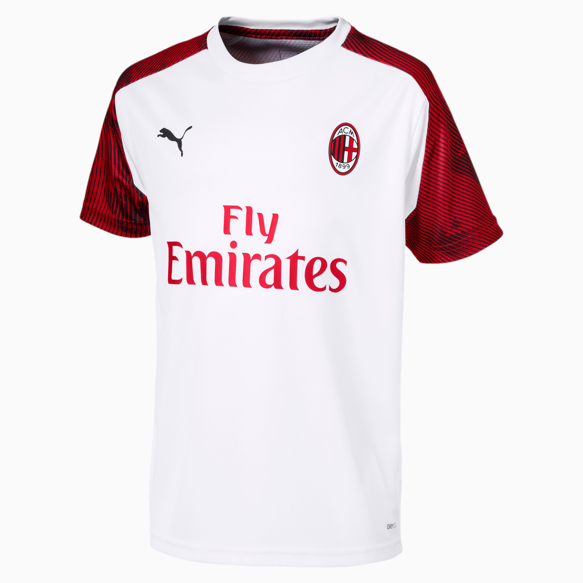 Ac Milan Short Sleeve Kids Training Jersey Puma White Tango Red Puma Ac Milan Puma