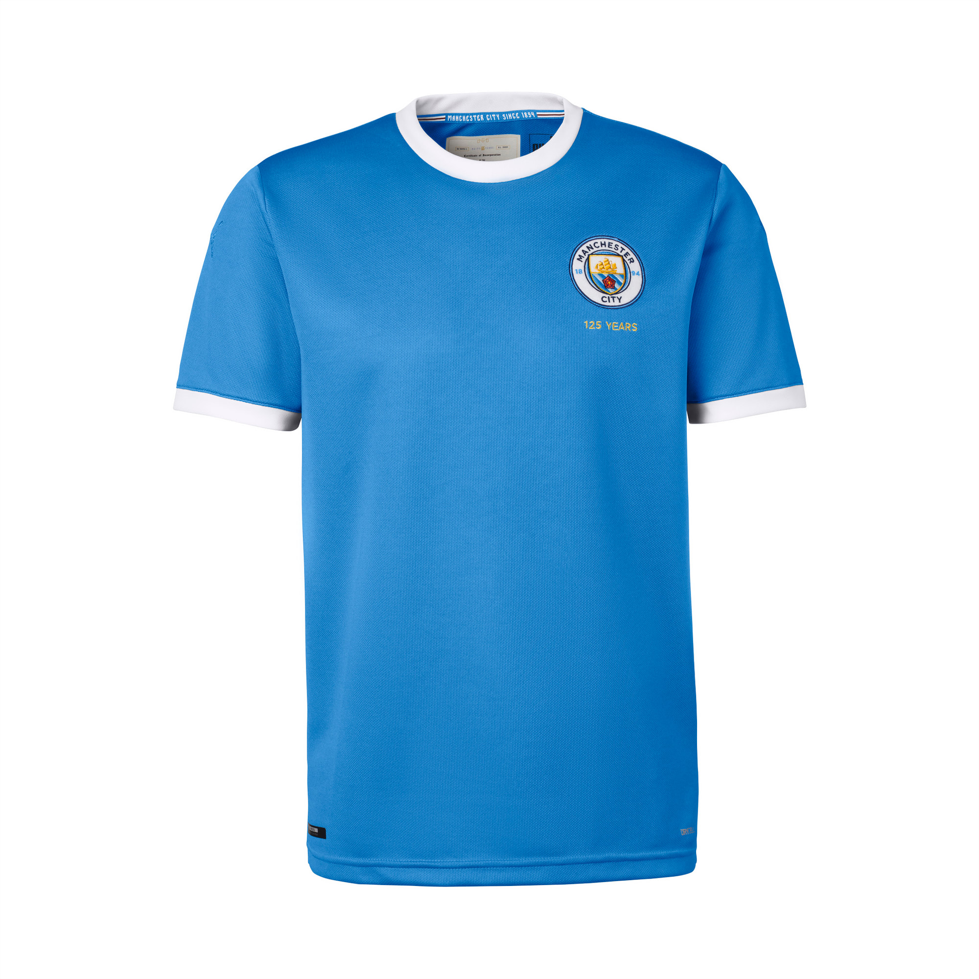 Manchester City Men's 125 Year Anniversary Replica Jersey, Marina-Puma White, large-SEA