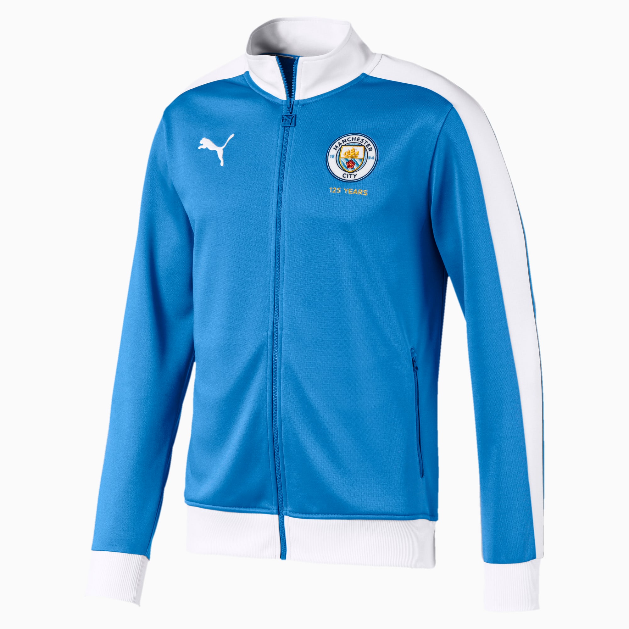 Manchester City T7 Men's 125 Year Anniversary Track Jacket, Marina-Puma White, large-SEA