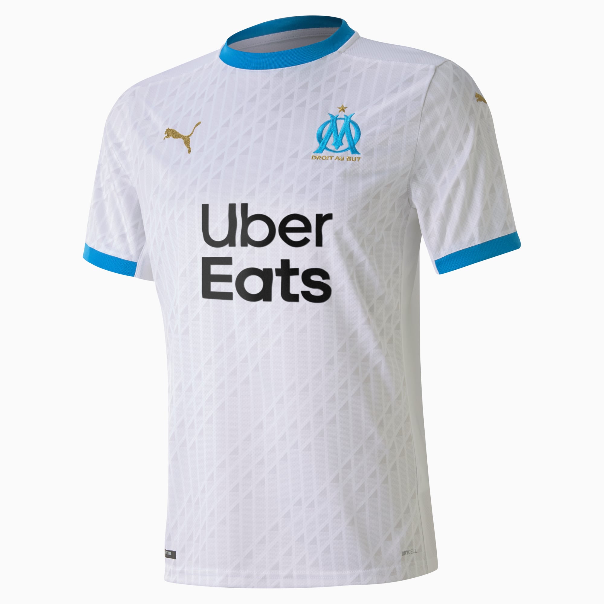 Camiseta para hombre réplica de la 1.ª equipación del Olympique de Marseille, Puma White-Bleu Azur, extralarge