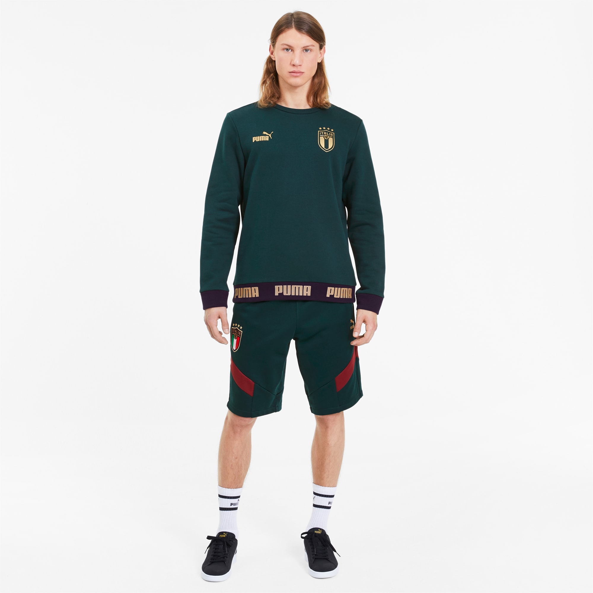 Italia Men S Ftblculture Sweater Ponderosa Pine Team Gold Puma Italia Puma United Kingdom