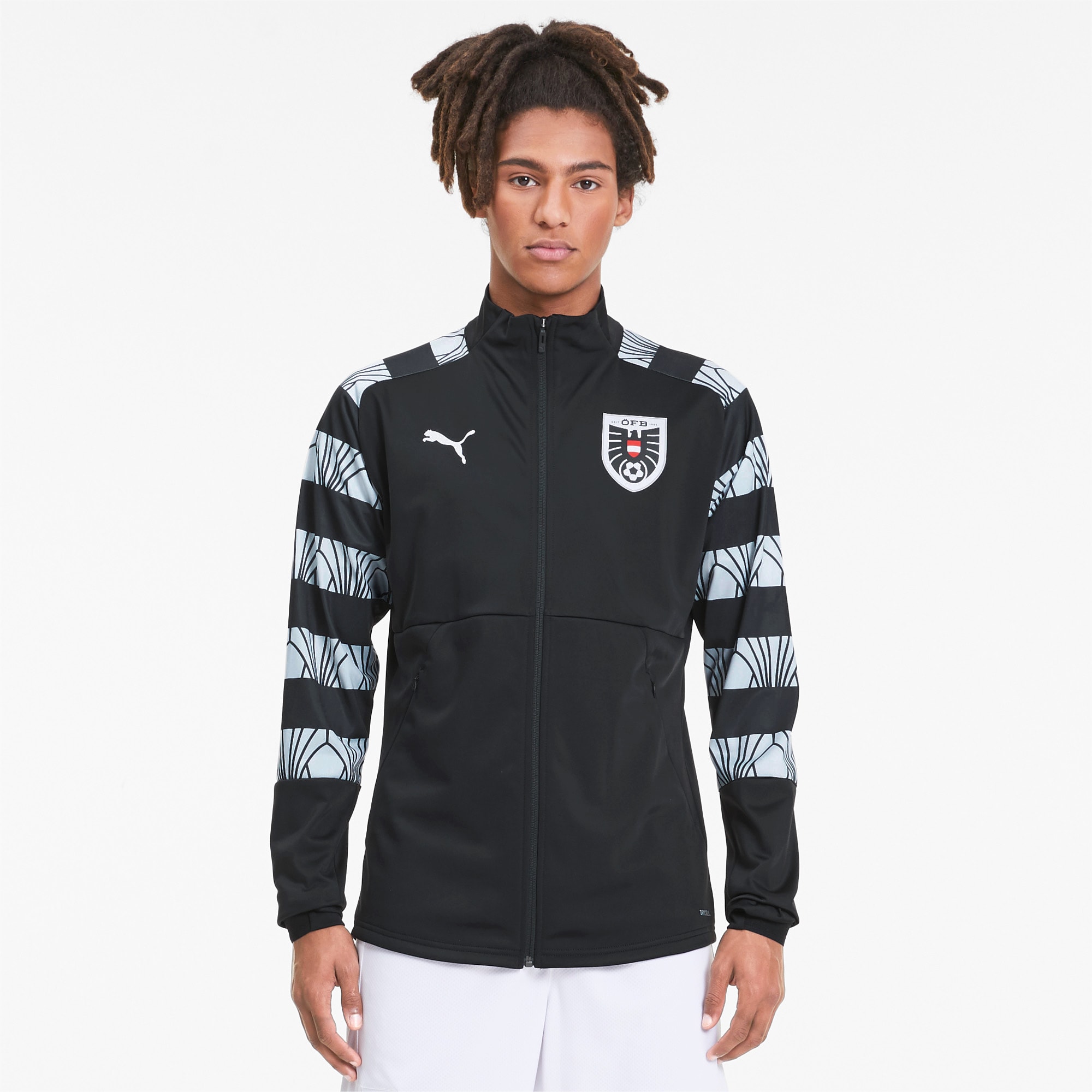 Austria Men S Stadium Jacket Puma Black Puma White Puma Austria Puma