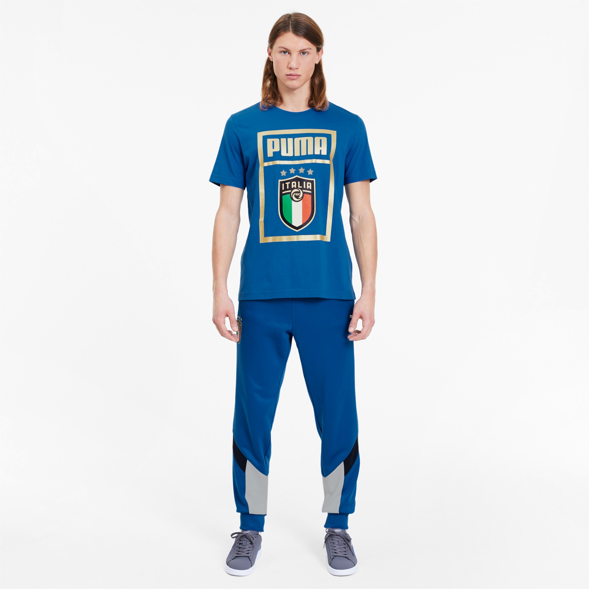 Puma公式 Figc イタリア Puma Dna Tシャツ 半袖 サッカー メンズ Team Power Blue Team Gold プーマ Tシャツ プーマ