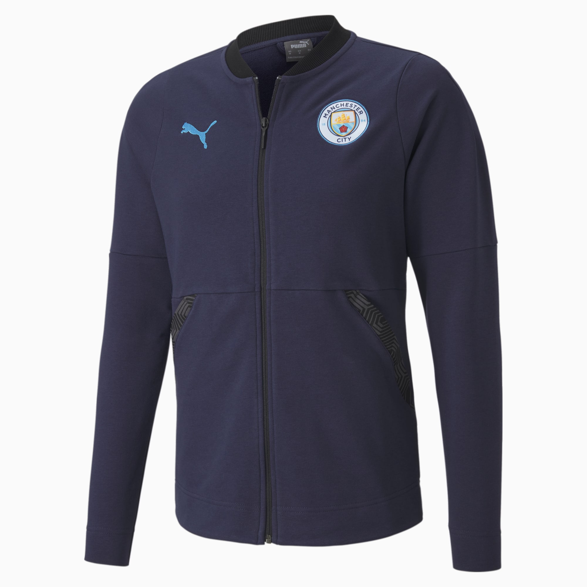 Man City Casuals Men S Football Jacket Peacoat Team Light Blue Puma Shoes Puma