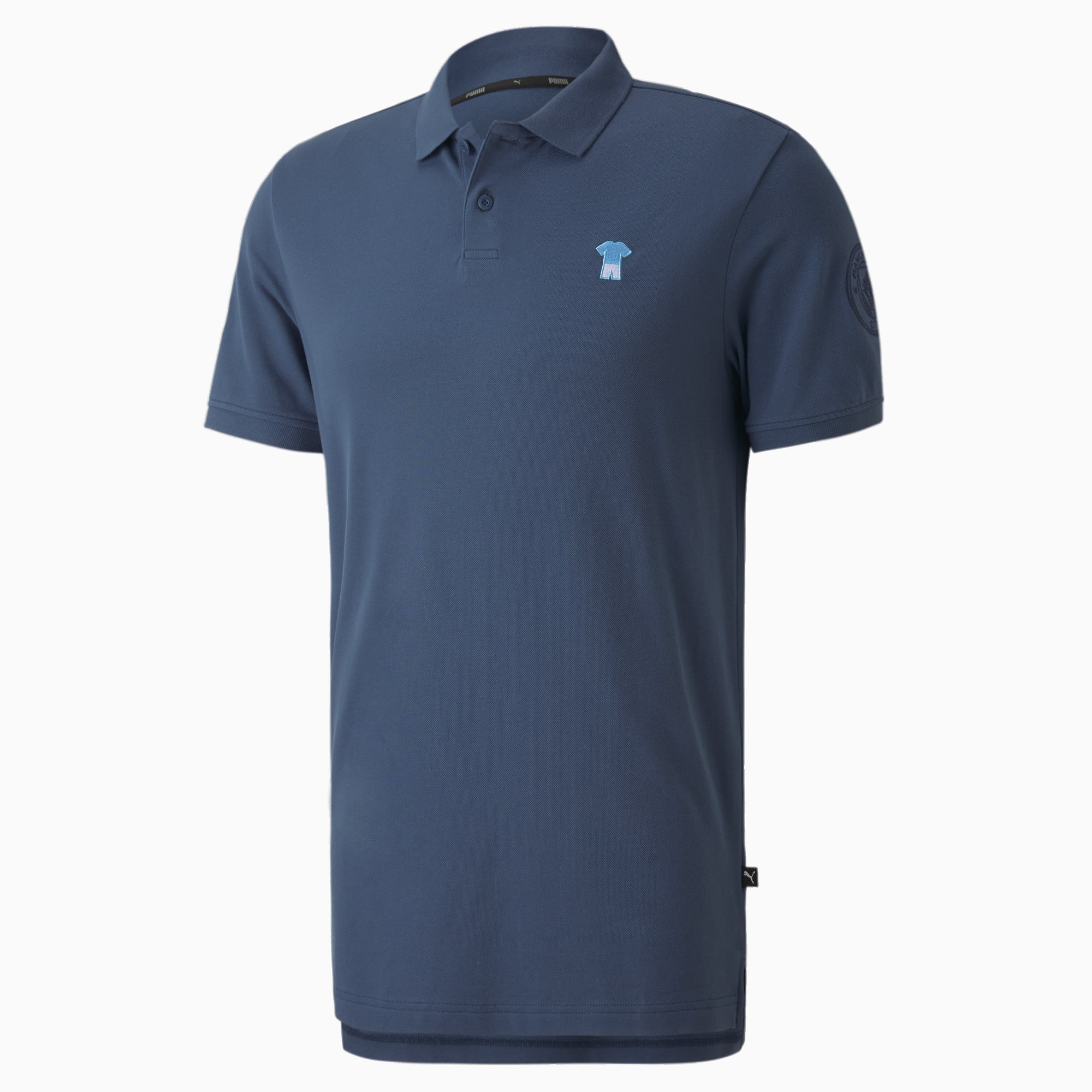 denim blue polo shirt