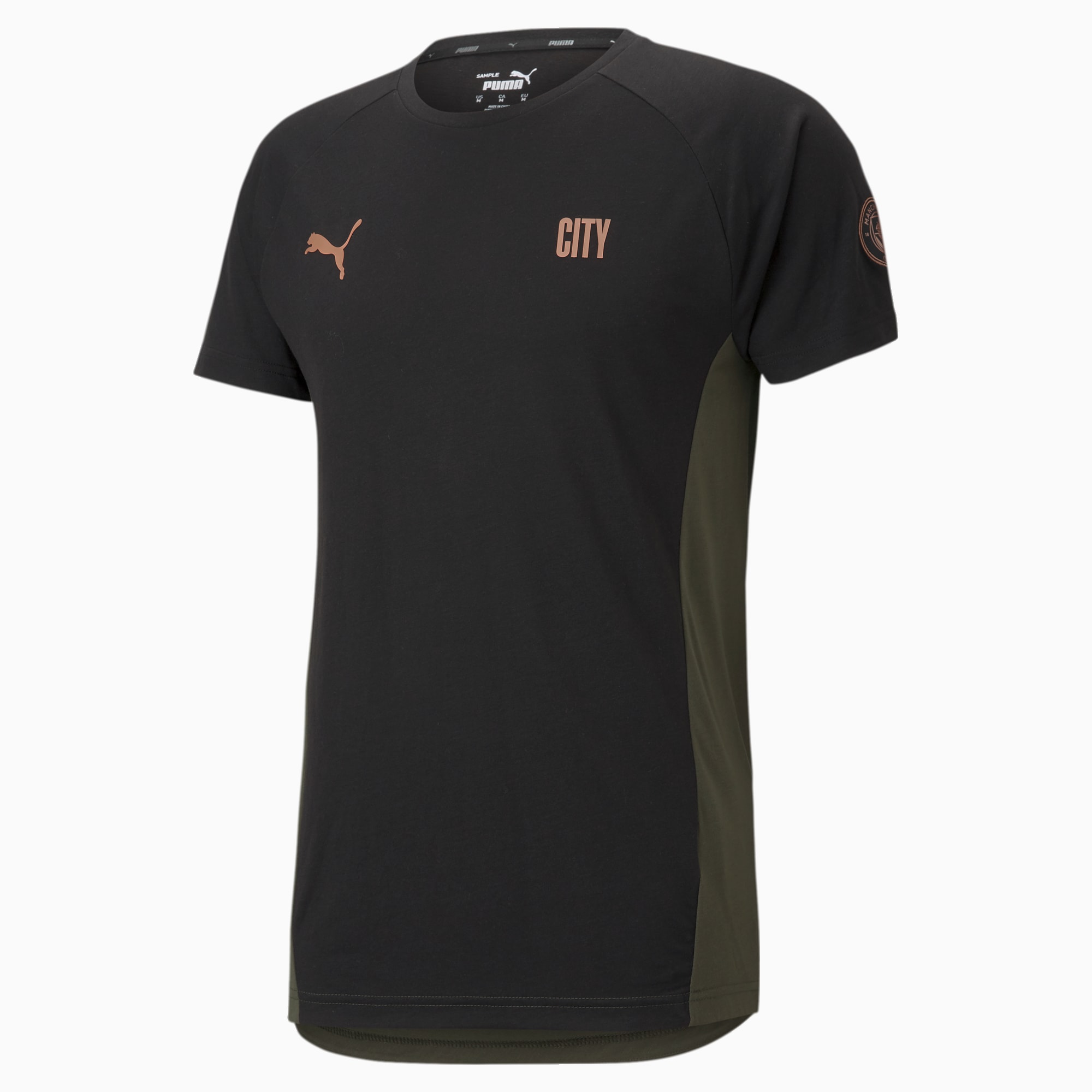 Man City Evostripe Men's Football Tee, Puma Black-Forest Night, large-SEA