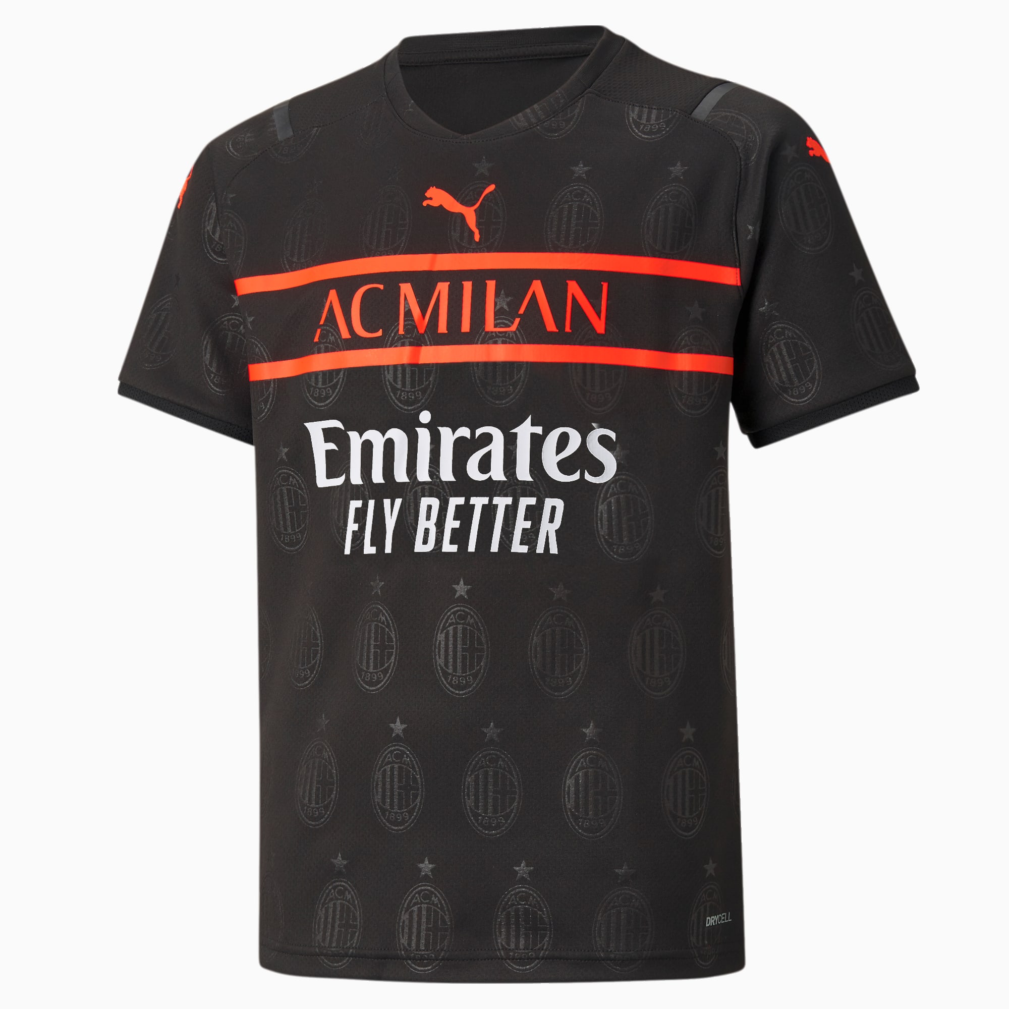 ACM Third Replica Youth Jersey 21/22, Puma Black-Red Blast, large-SEA