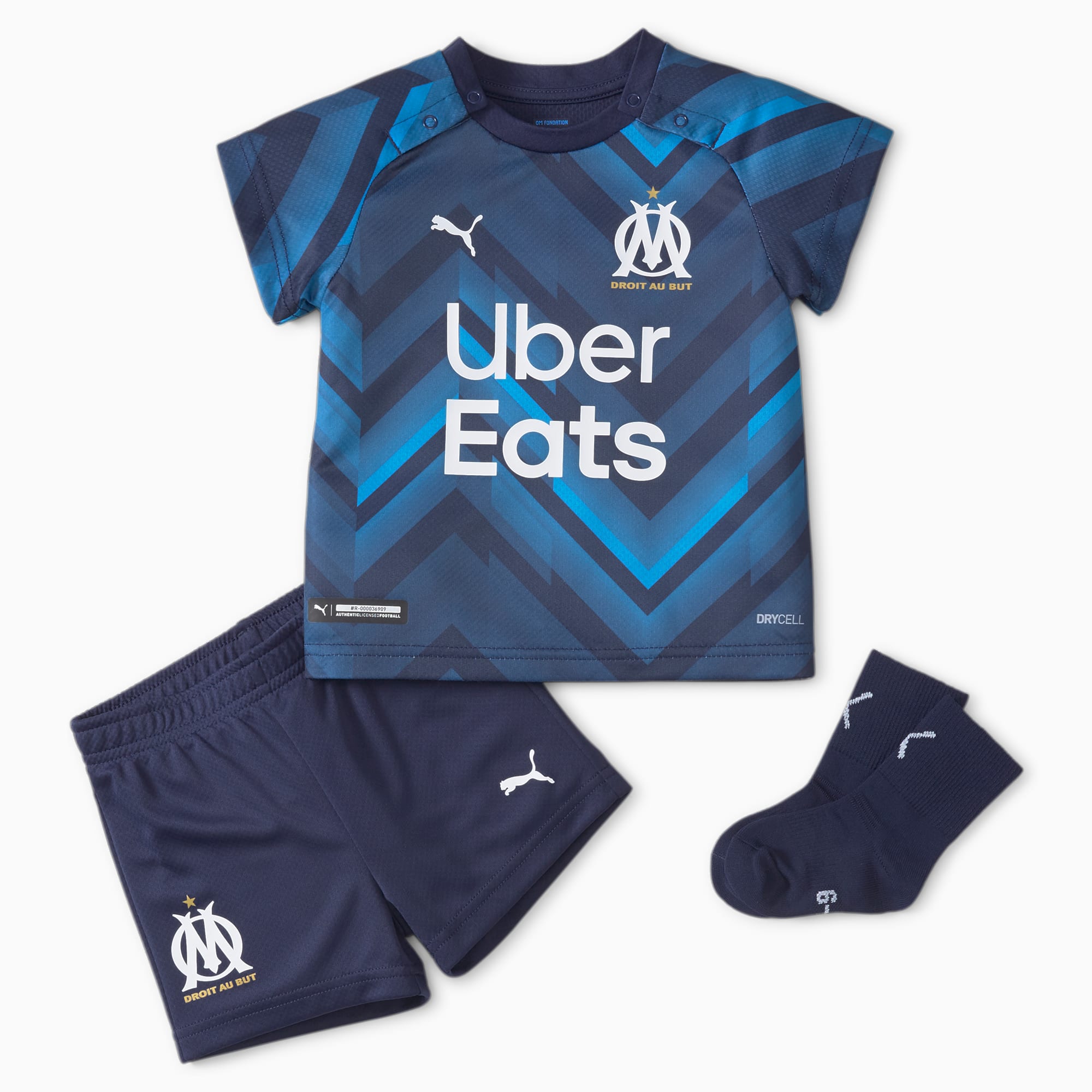 Om Away Babies Football Kit 21 22 Peacoat Bleu Azur Puma Olympique De Marseille Puma Germany