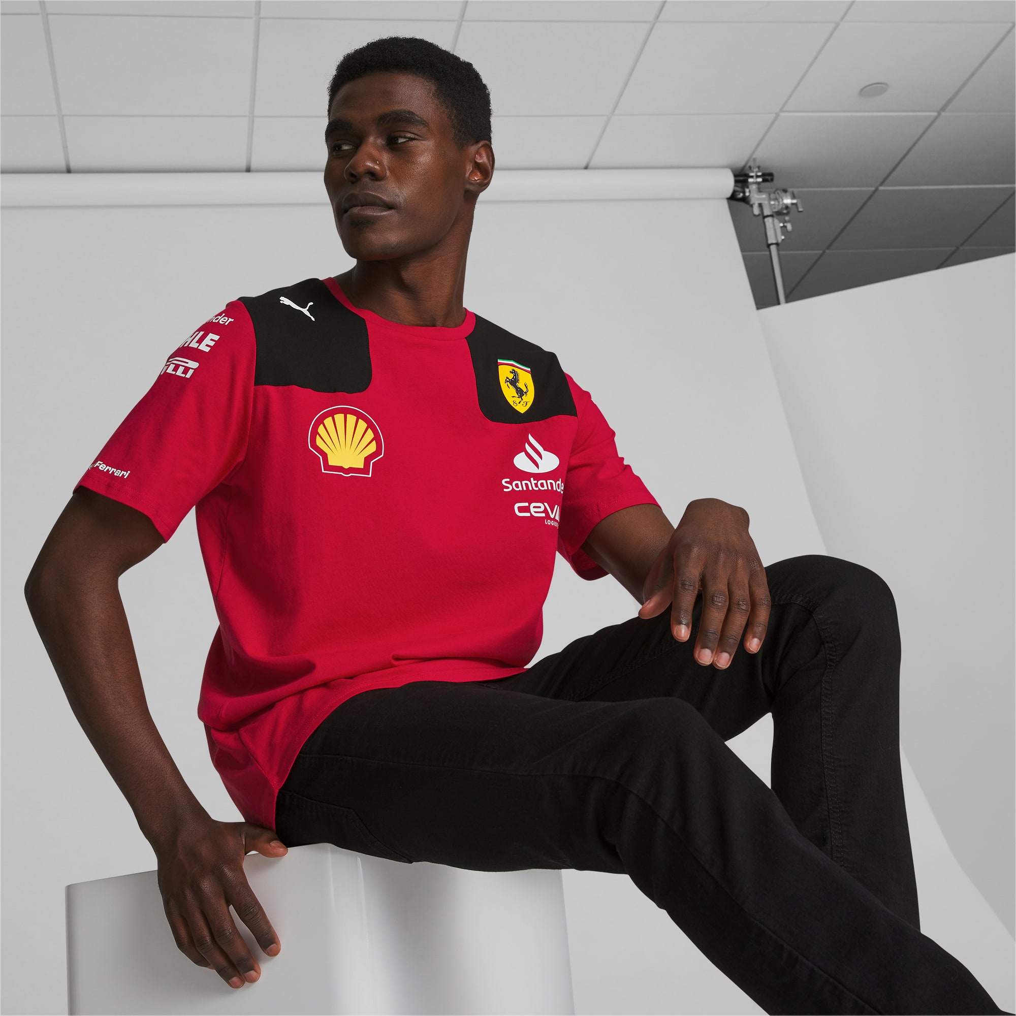 PUMA Scuderia Ferrari - T-Shirt de l'équipe 2023 - Rouge - Hommes